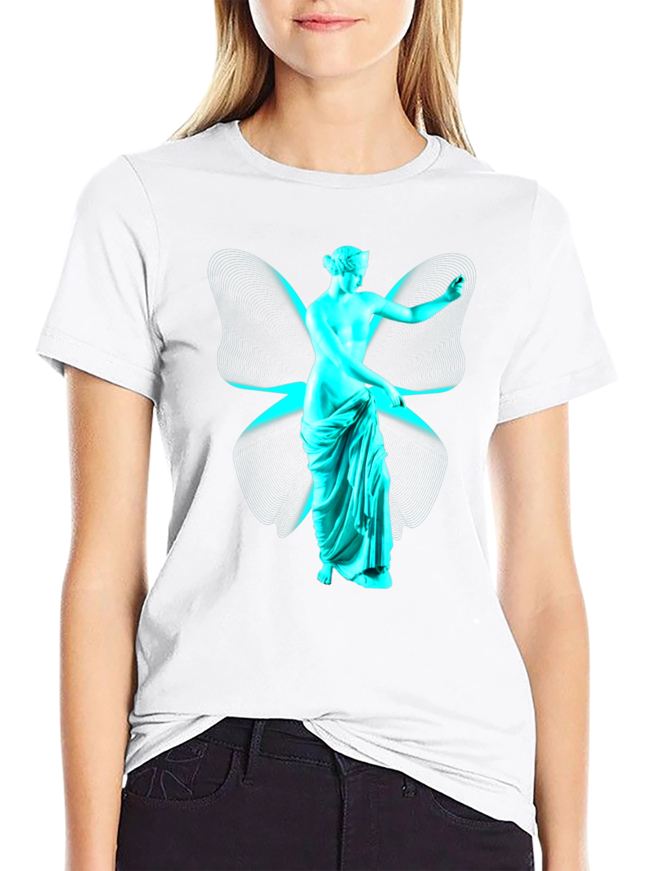 Black Statue Graphic Print T-Shirt view 9