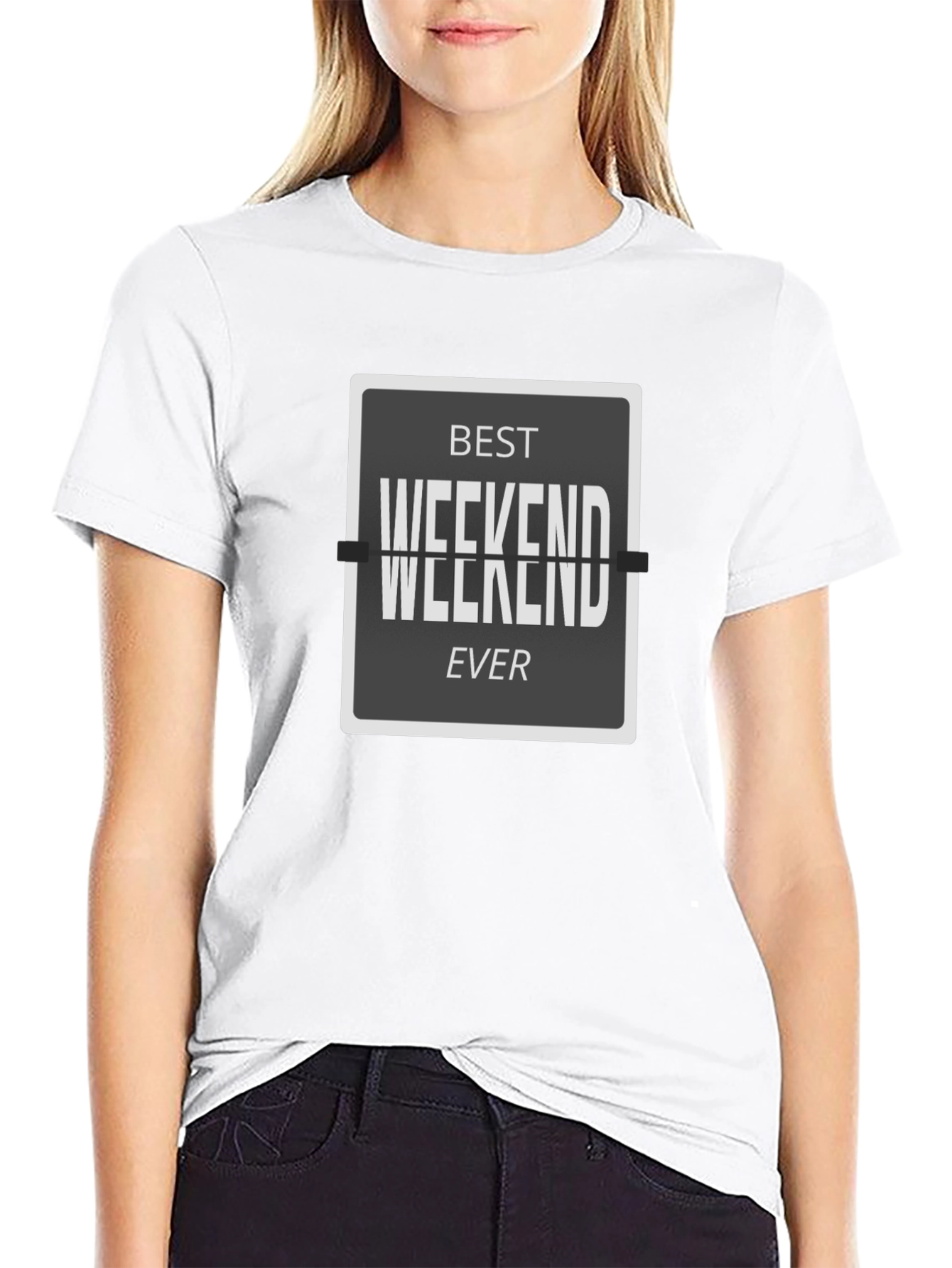 Black Best Weekend Ever Graphic Tee view 9