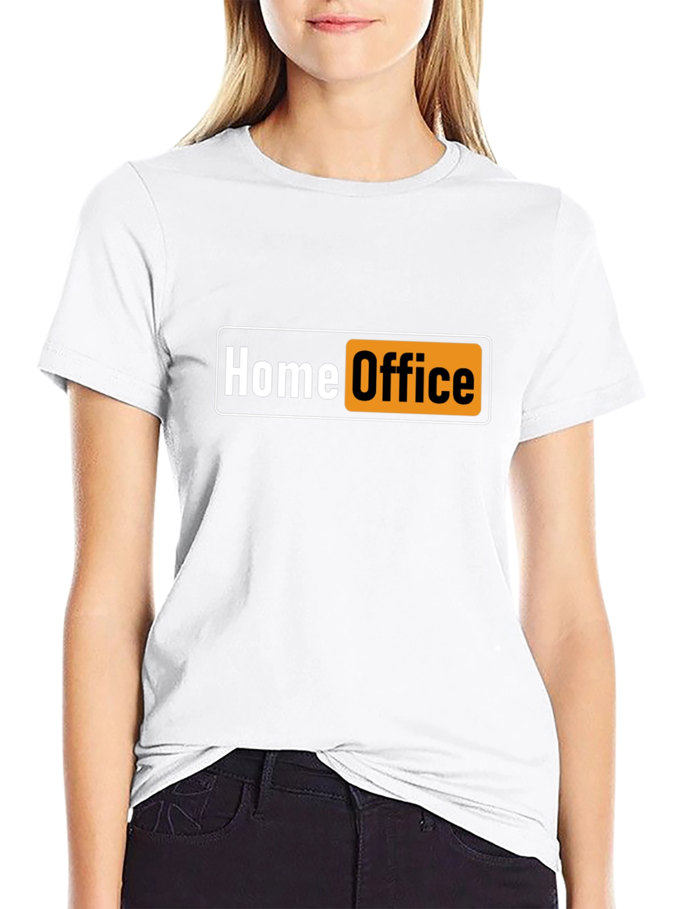 Black Home Office Funny Black T-Shirt view 9