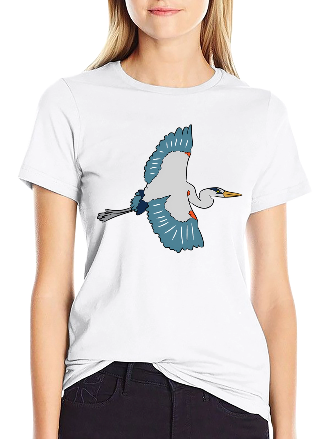 Black Heron Graphic Tee - Black Cotton T-Shirt view 9