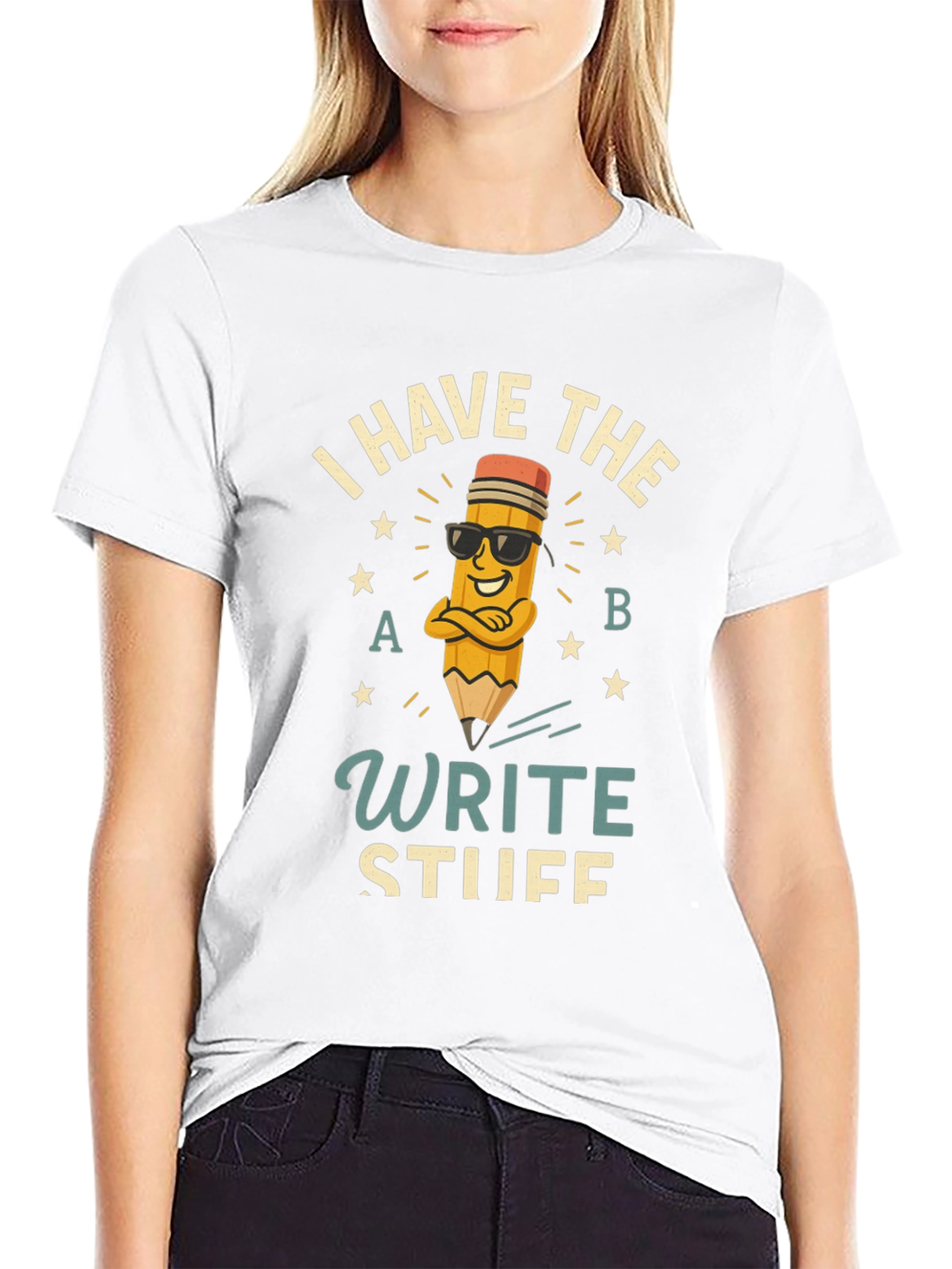 Black Write Stuff T-Shirt - Funny Pencil Design view 9