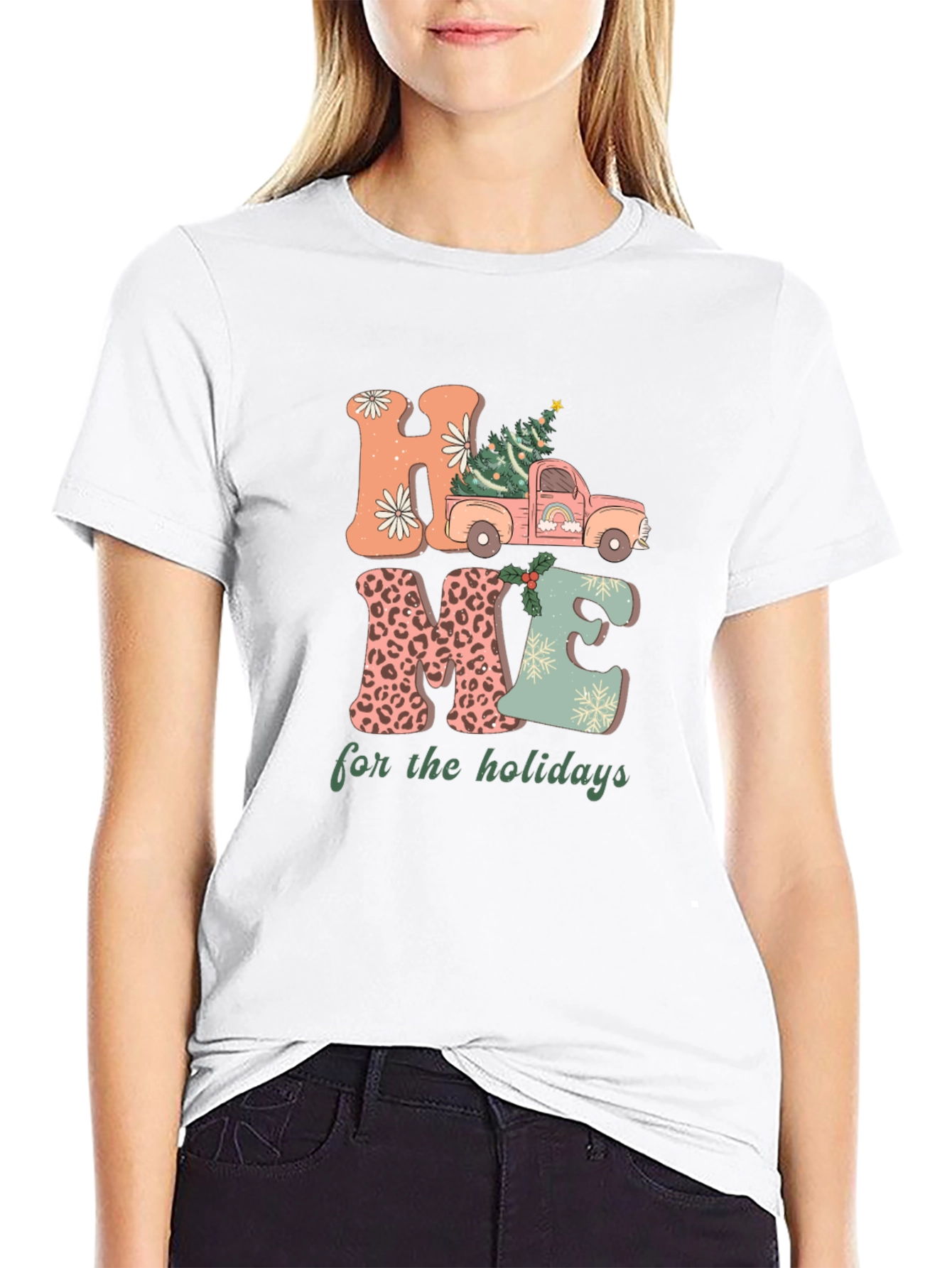 Black Home for the Holidays Graphic Tee view 9
