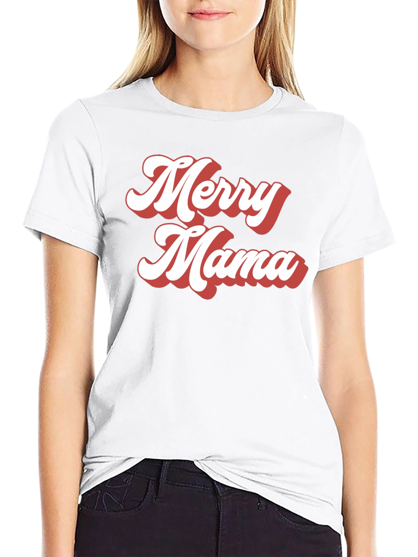 Merry Mama Retro Graphic Tee - 9