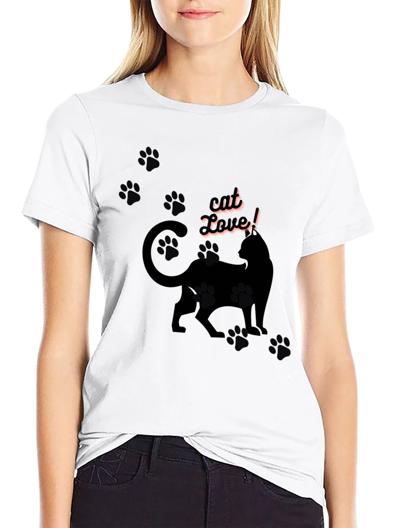 Black Cat Lover T-Shirt - Black Cat Design view 9