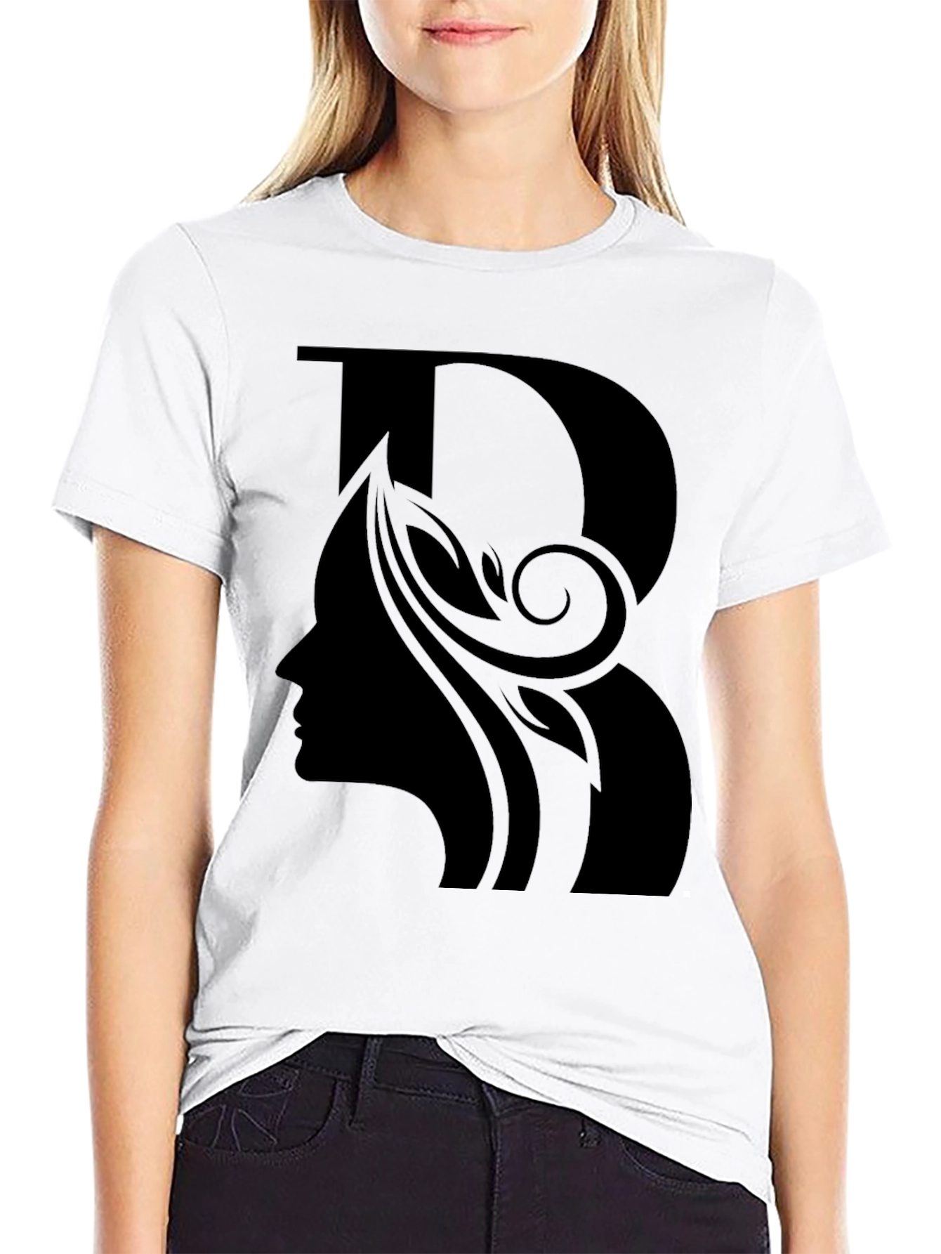 Black Elegant Black T-Shirt with Silhouette Design view 9