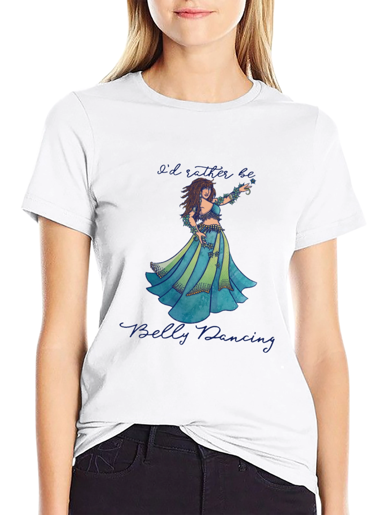 Black Belly Dancing Graphic T-Shirt - Soft Cotton Tee view 9