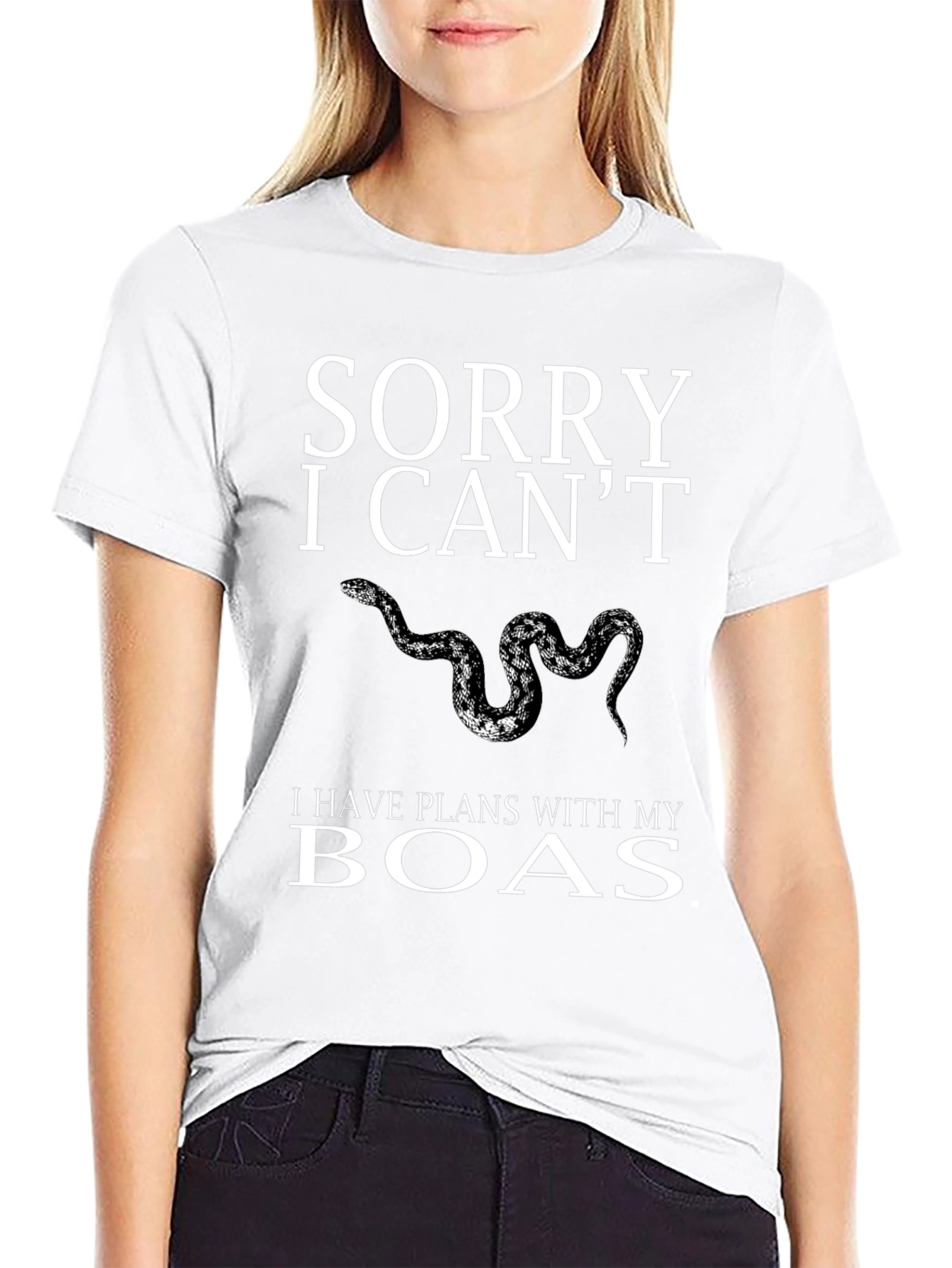 Black Sorry, I Can't Boas T-Shirt view 9