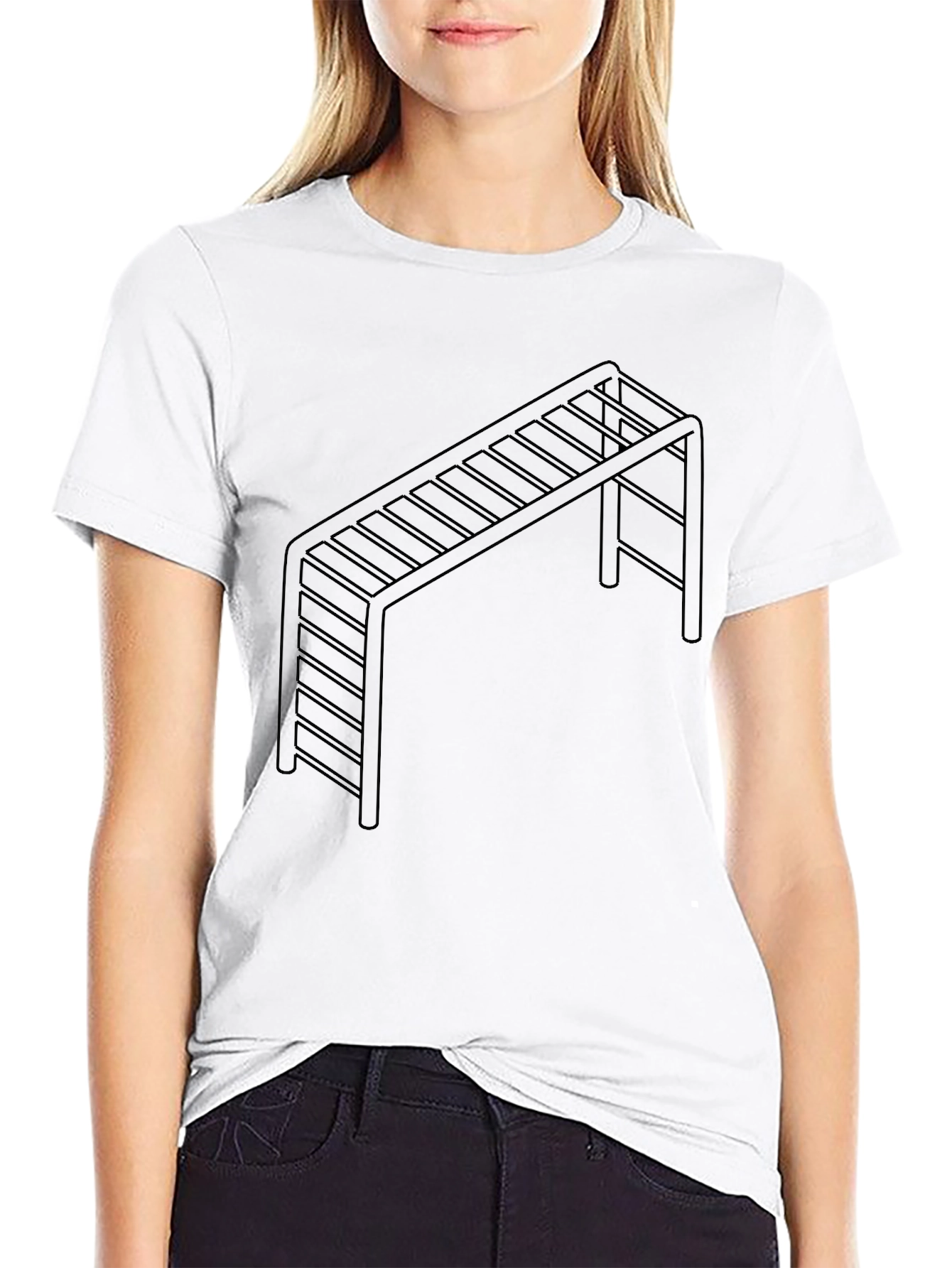 Black Abstract Monkey Bar T-Shirt view 9