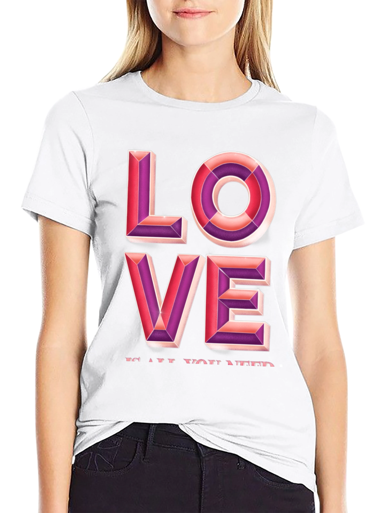 Black Love Graphic Tee - Black Casual T-Shirt view 9