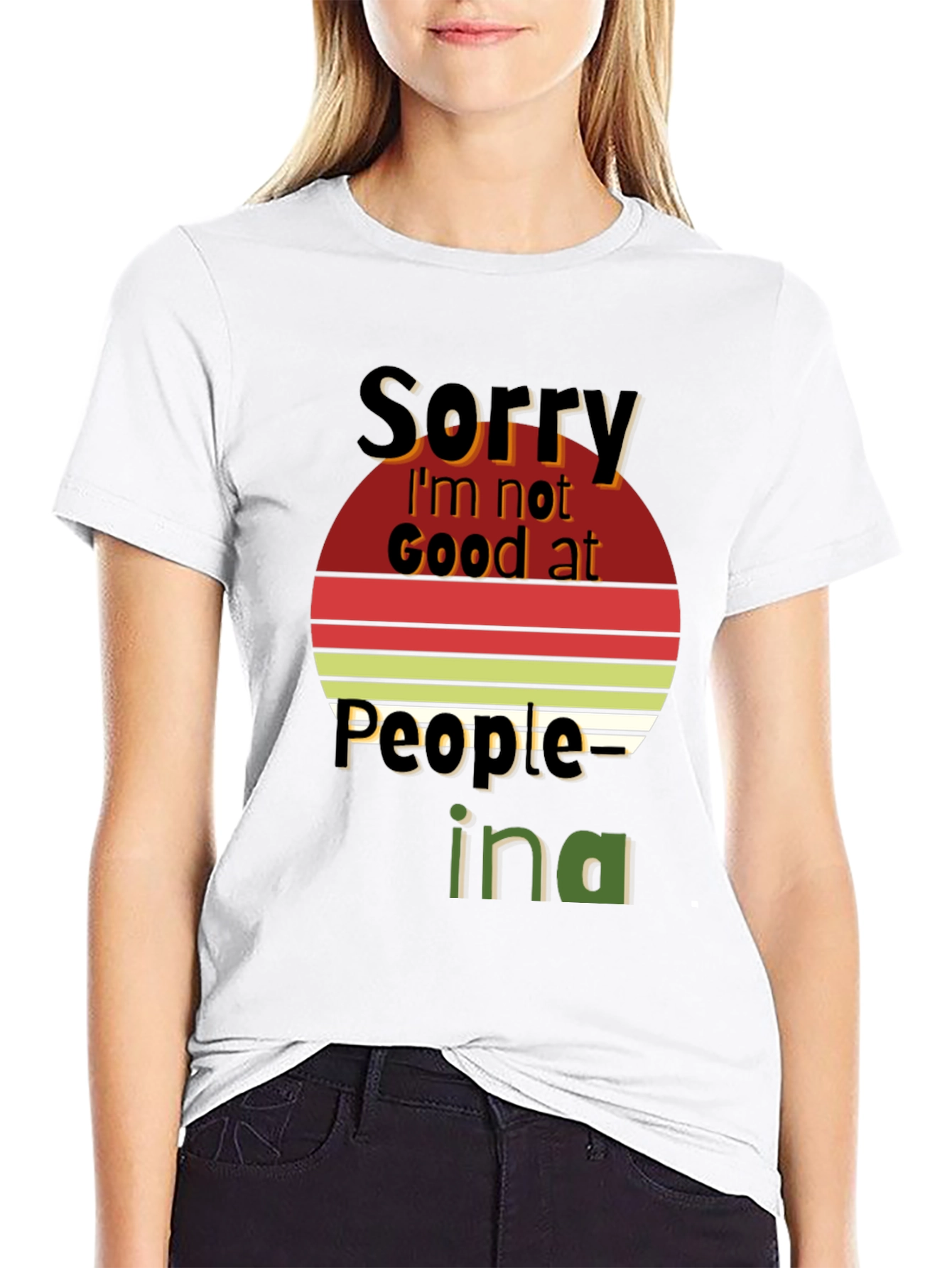 Black Sorry I'm Not Good at People Graphic Tee view 9