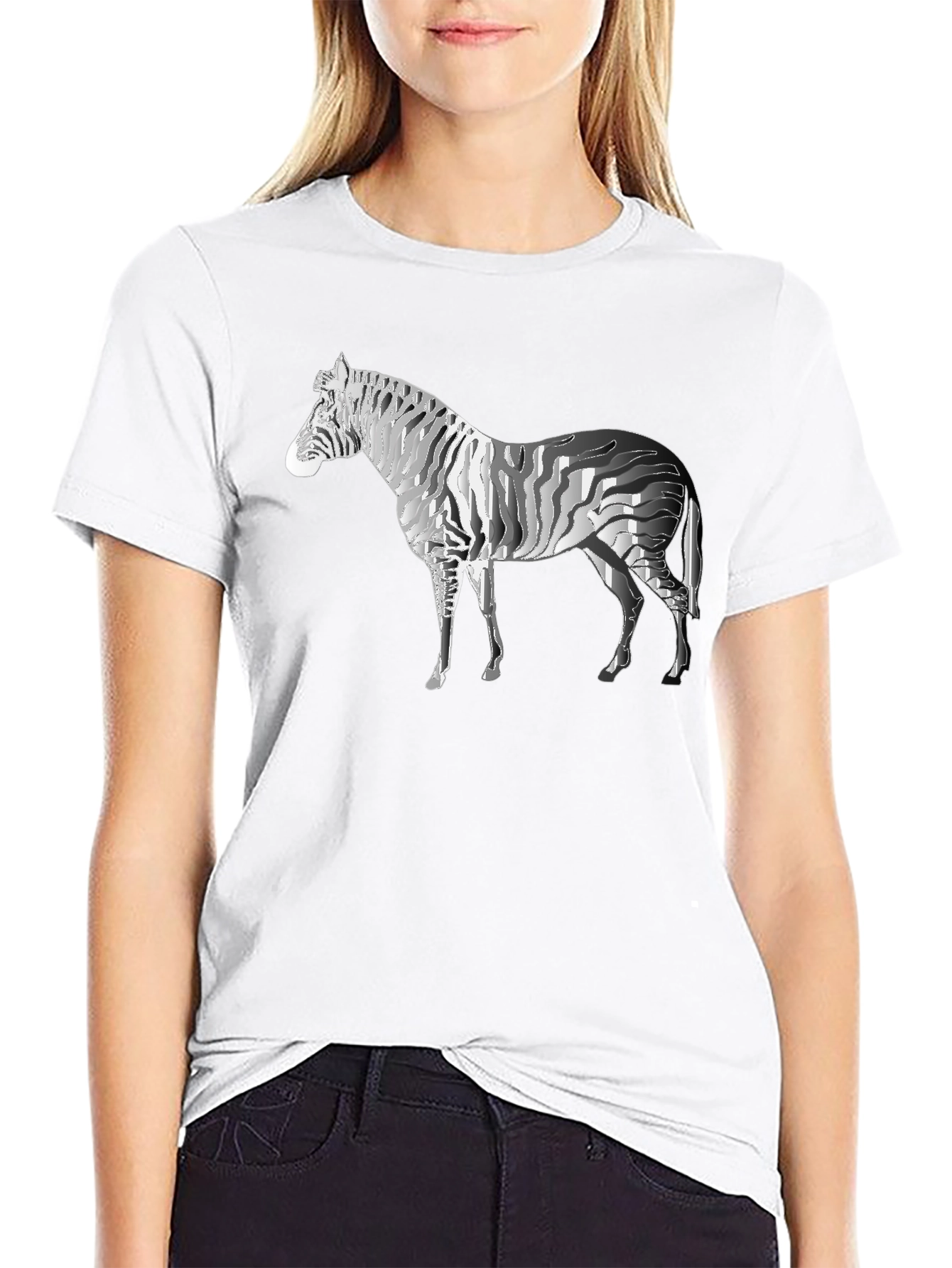 Black Zebra Graphic Tee - Stylish Men's Black T-Shirt view 9