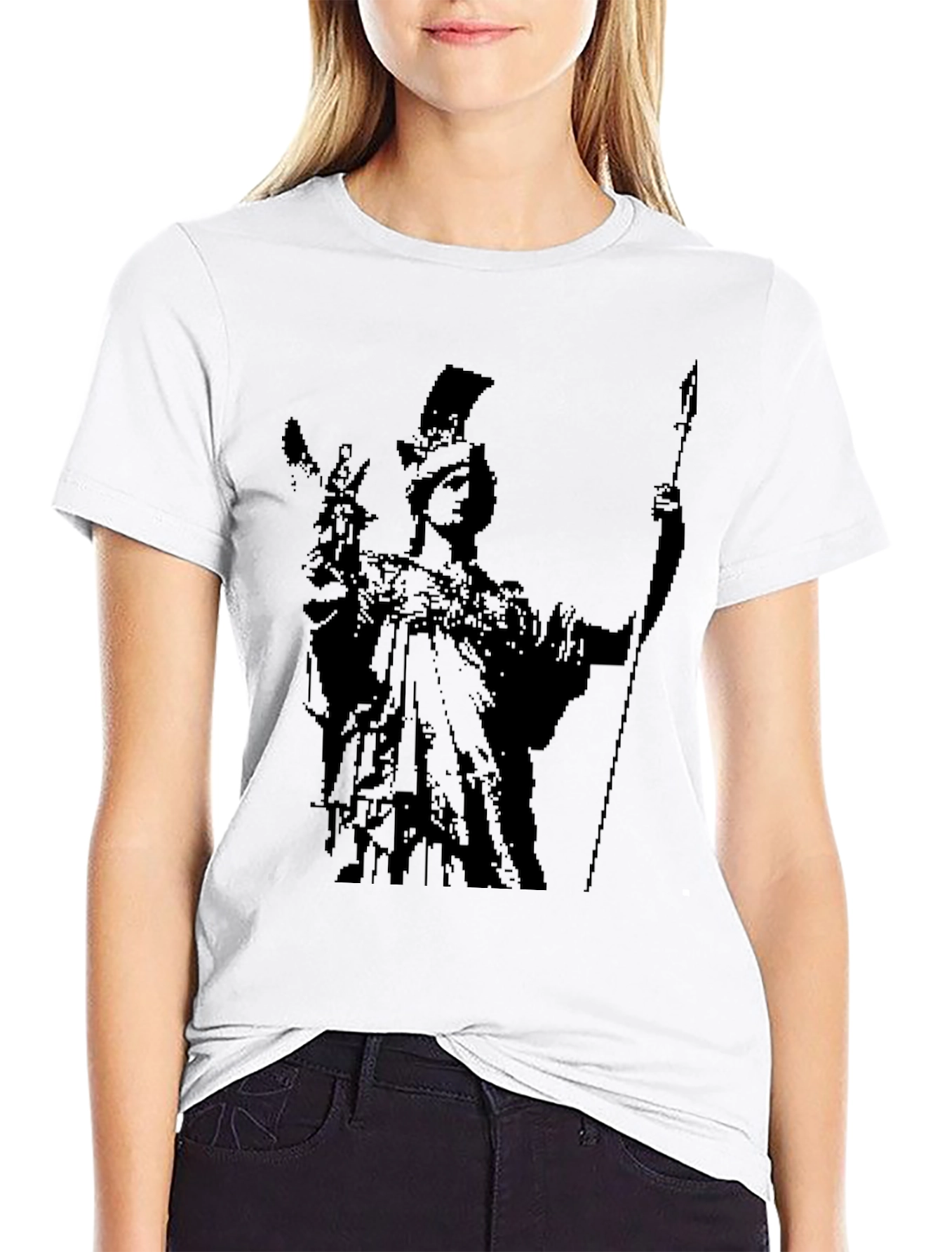 Black Athena Graphic Tee - Black Cotton Blend view 9