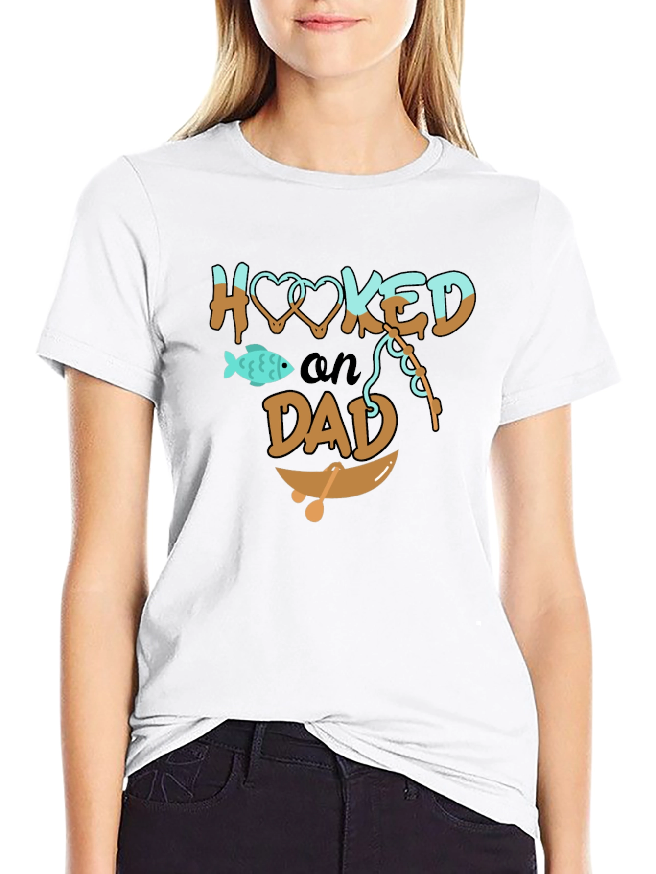 Black Hooked on Dad Graphic T-Shirt view 9