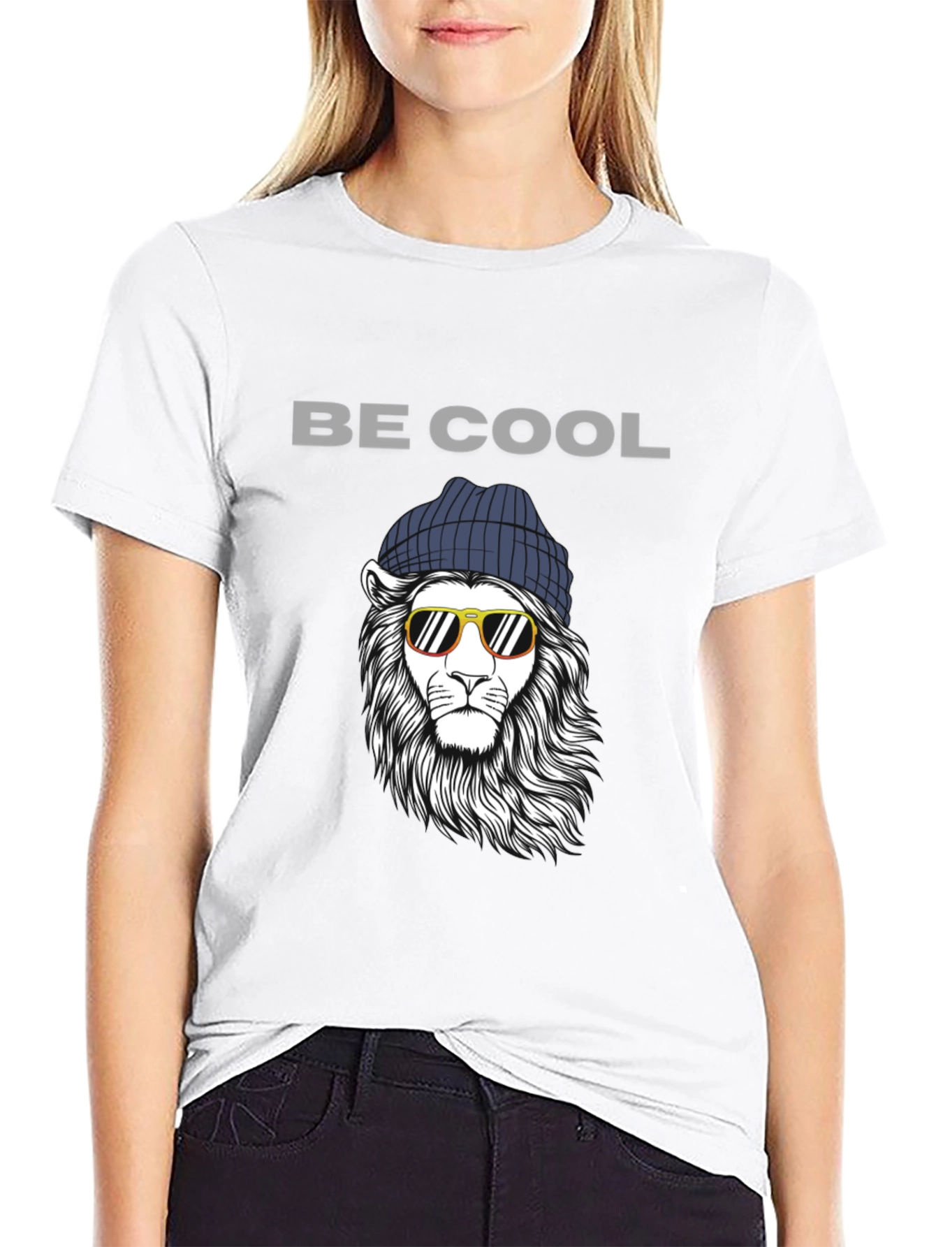 Black Be Cool Lion Graphic Tee view 9