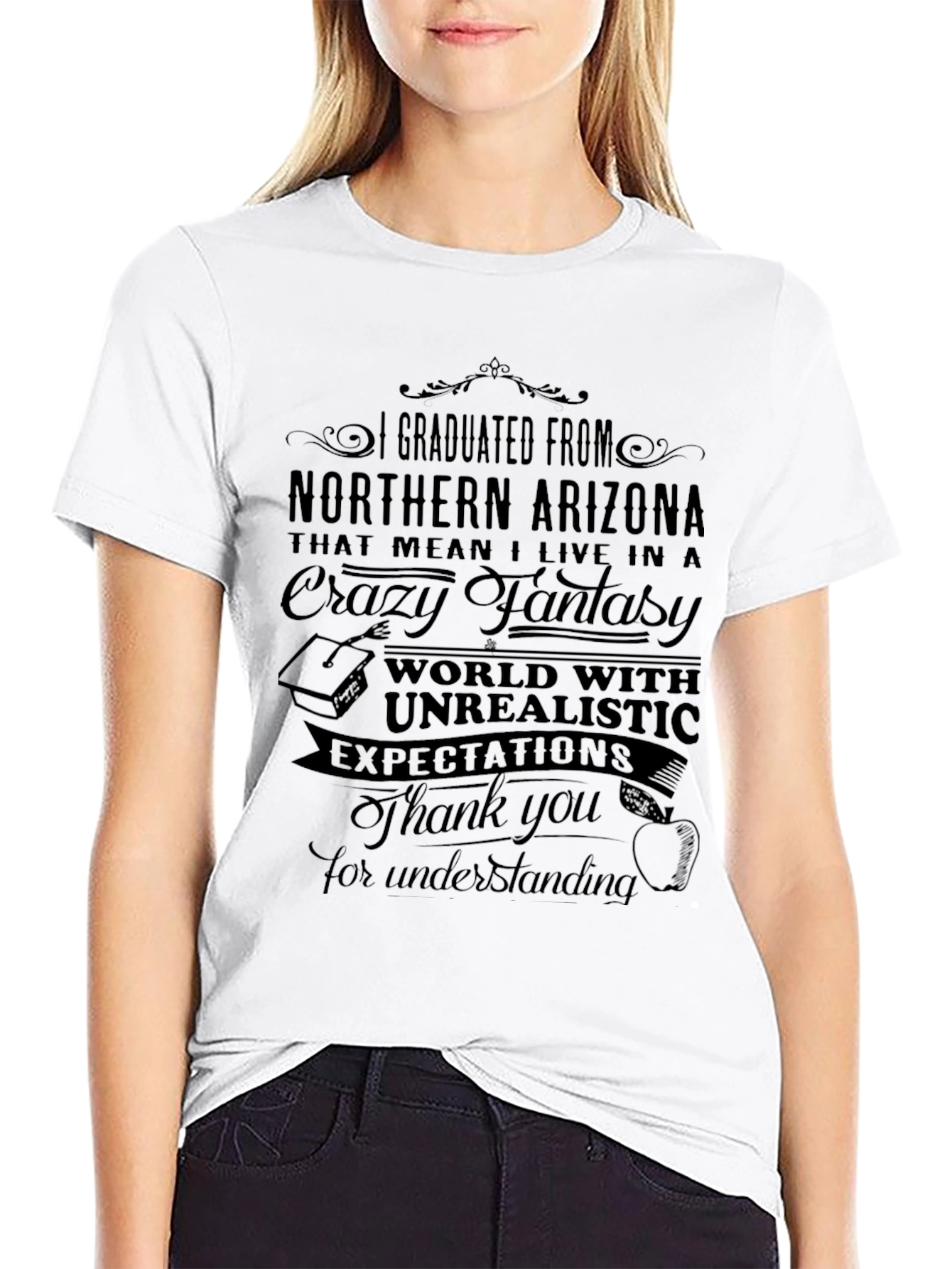 Black Northern Arizona Graduate T-Shirt - Crazy Fantasy World Tee view 9