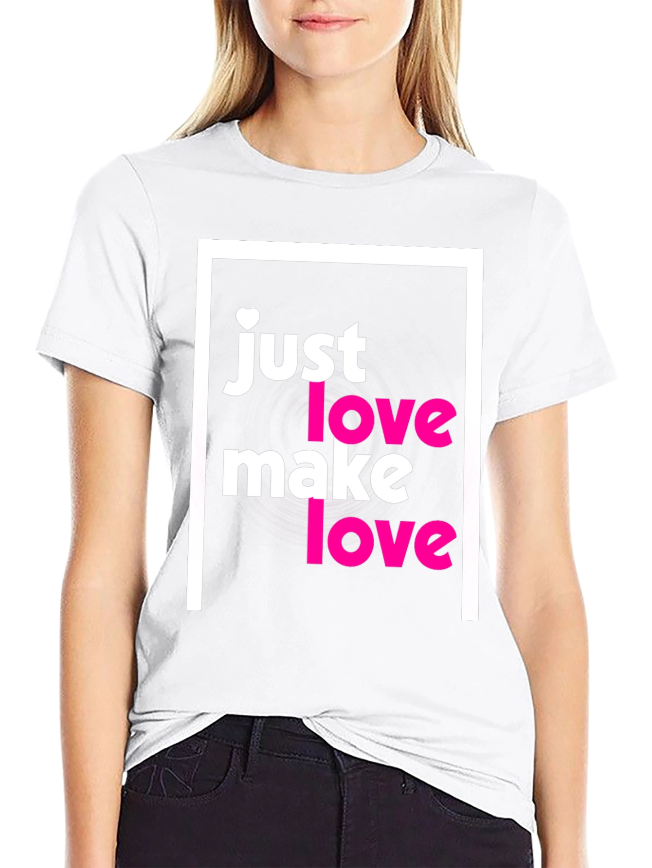 Black Just Make Love T-Shirt - Soft Cotton Tee view 9