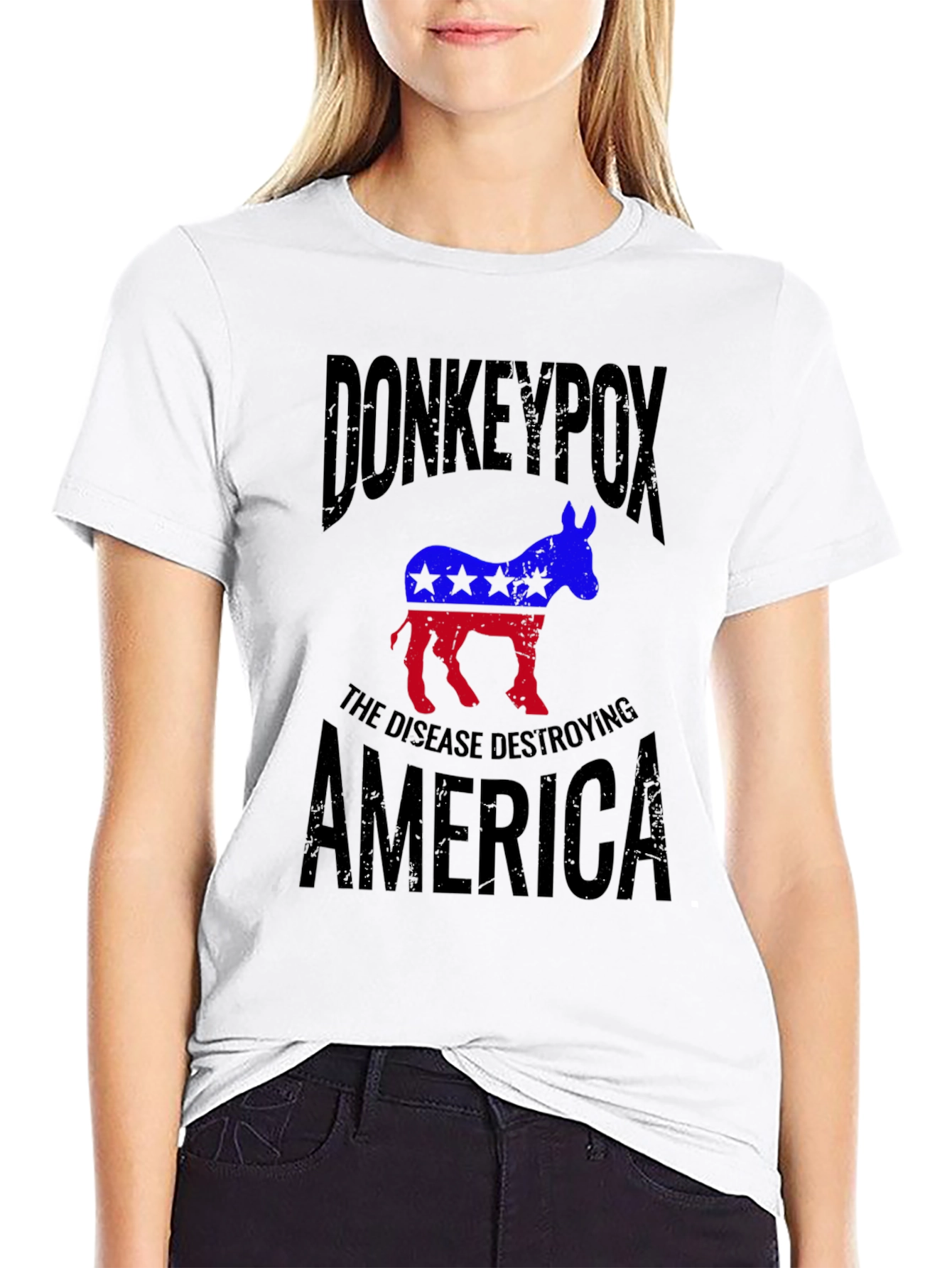 Black Donkeypox Graphic T-Shirt view 9