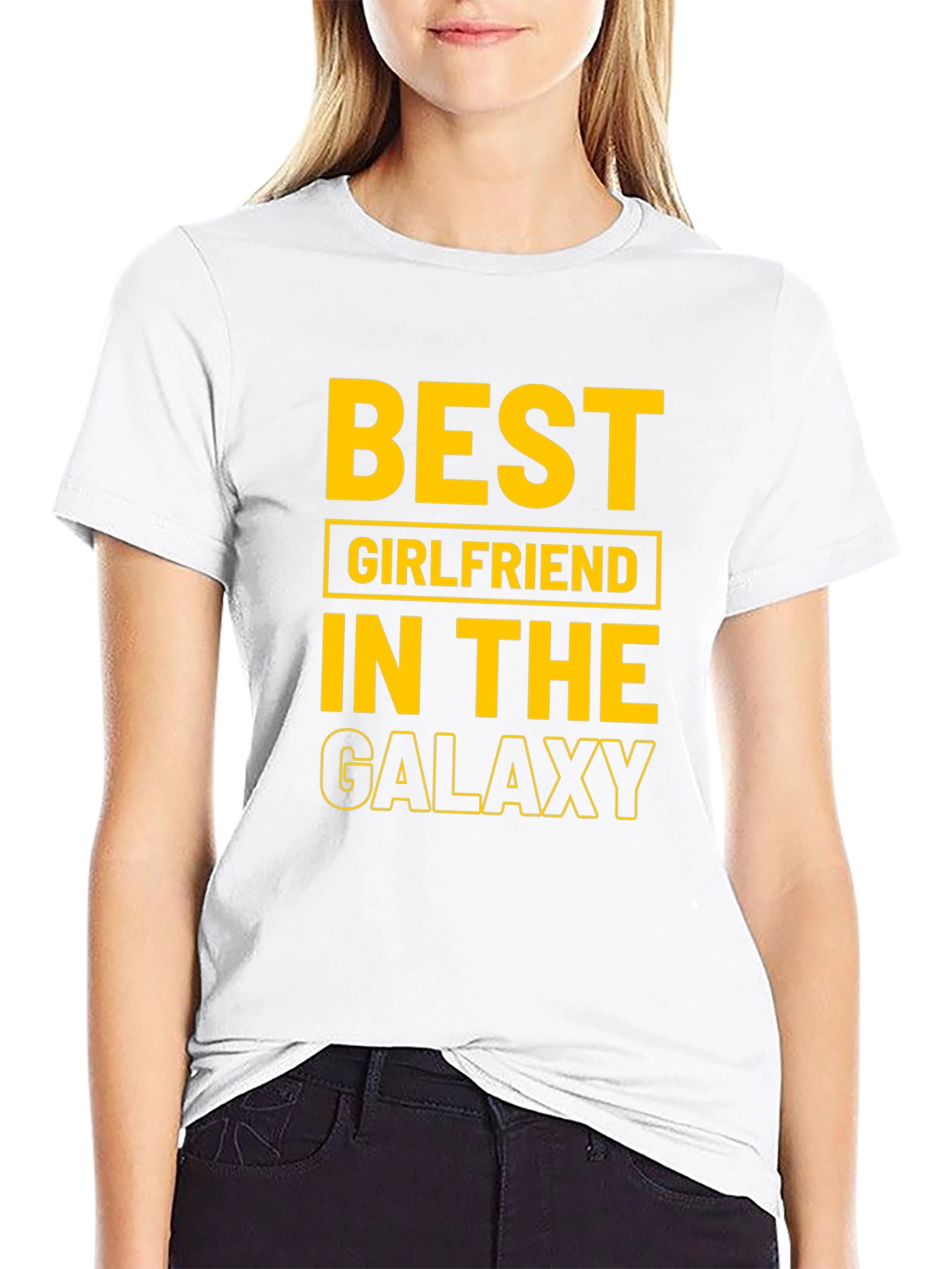 Black Best Girlfriend in the Galaxy Black T-Shirt view 9