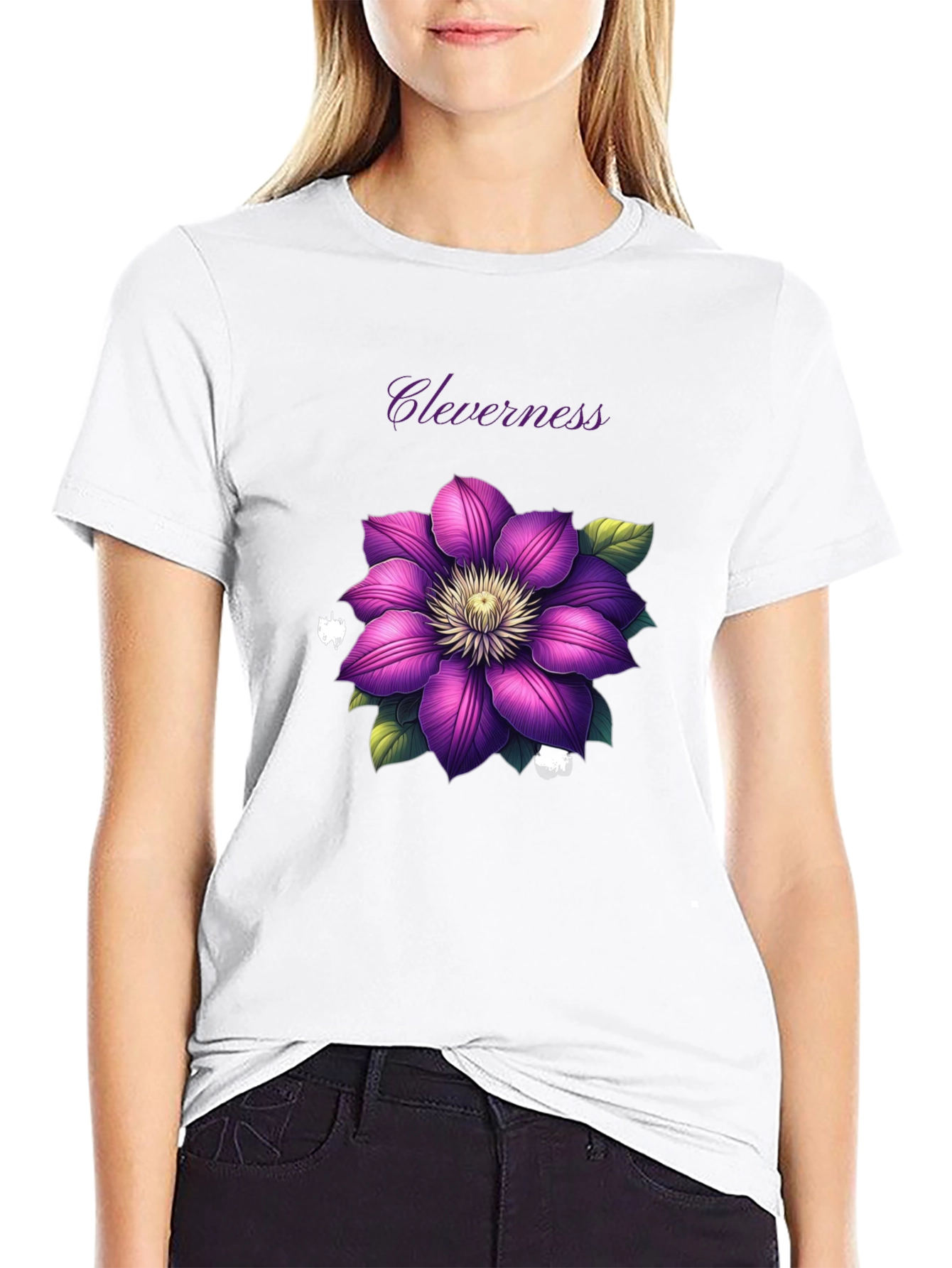 Black Cleverness Floral Graphic Black T-Shirt view 9