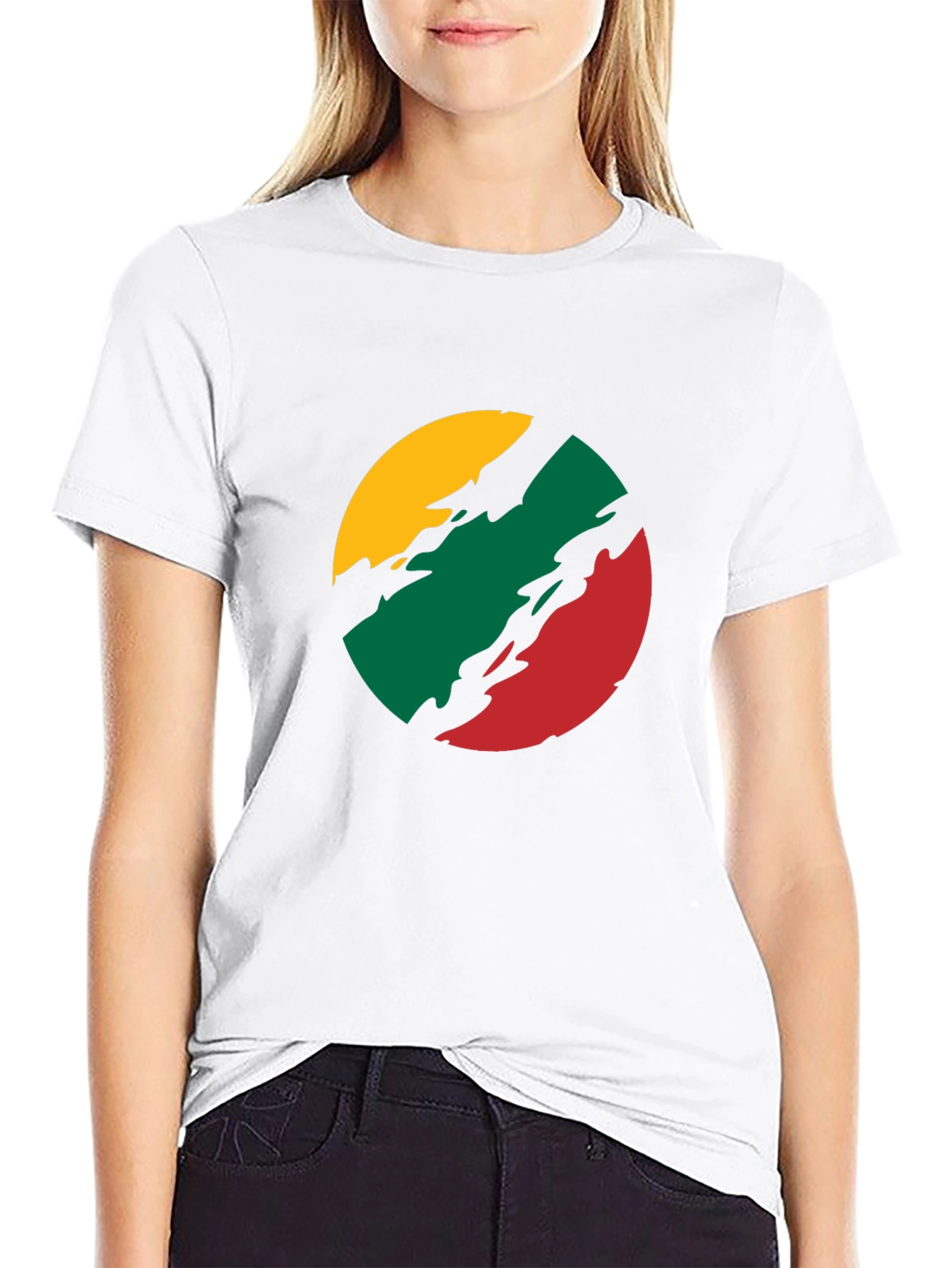 Lithuanian Flag T-Shirt - Black Crew Neck Tee - 9