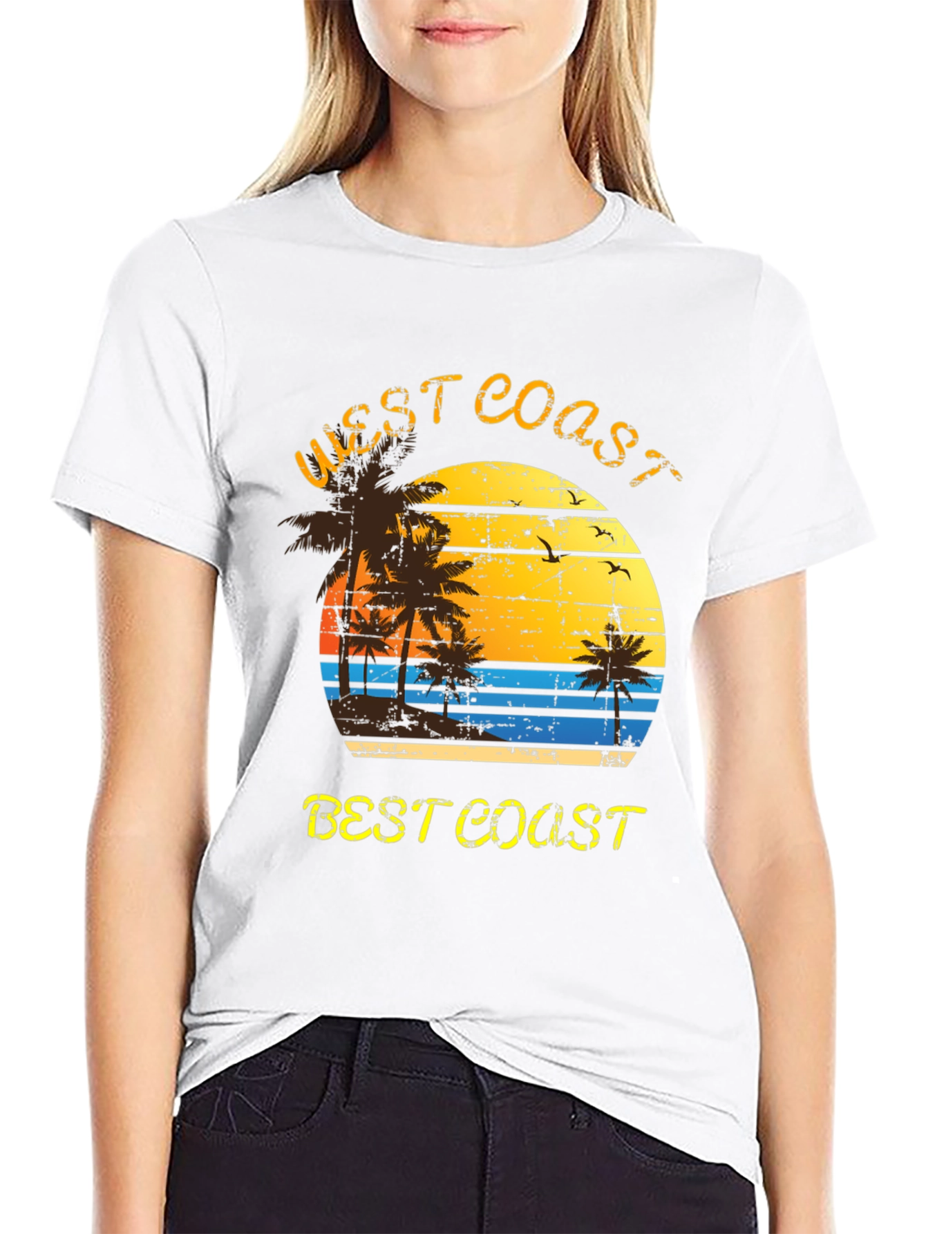 Black West Coast Best Coast Graphic Tee view 9