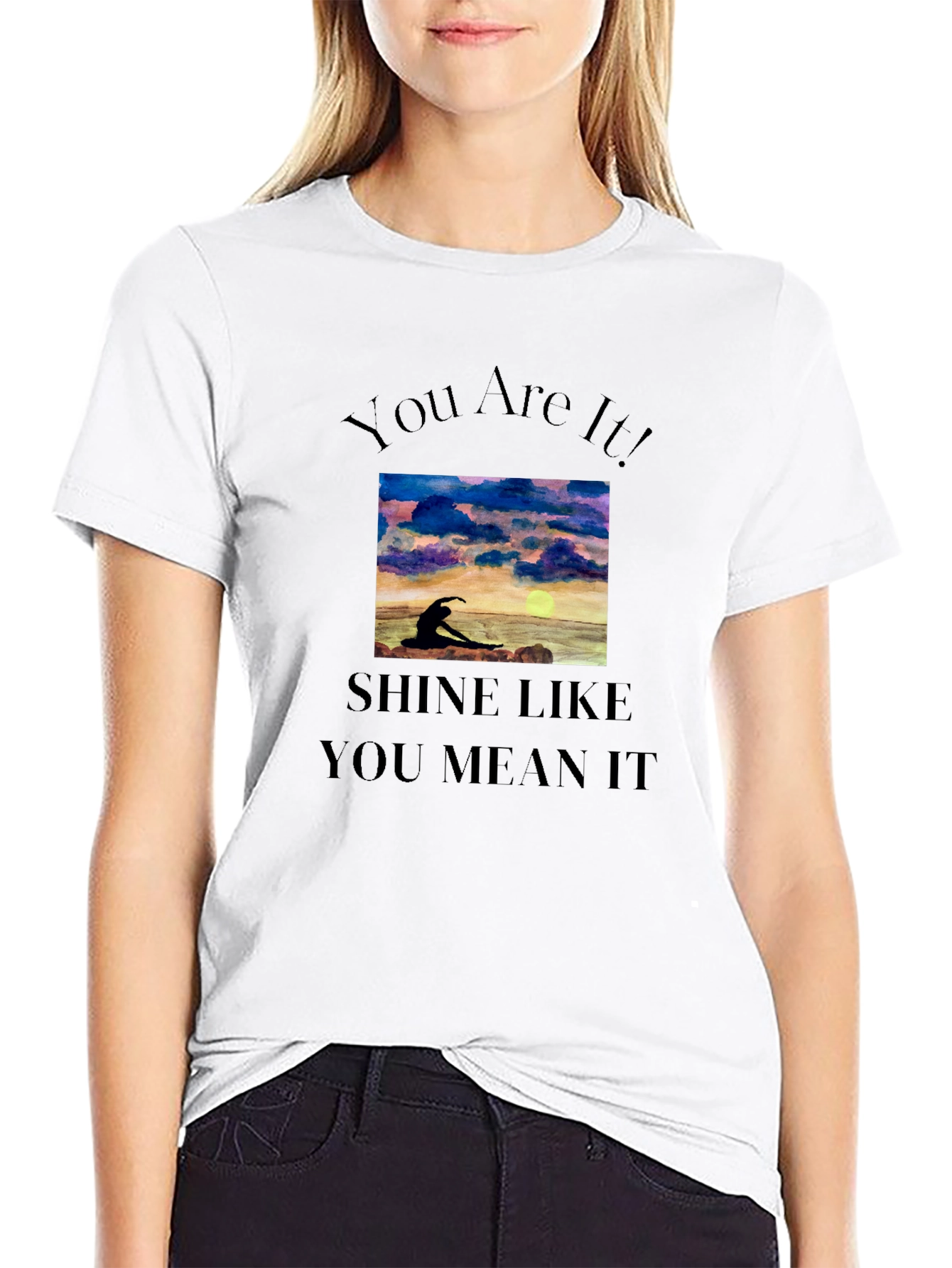 Black Inspirational Graphic Tee: You Are It! Shine Like You Mean It view 9