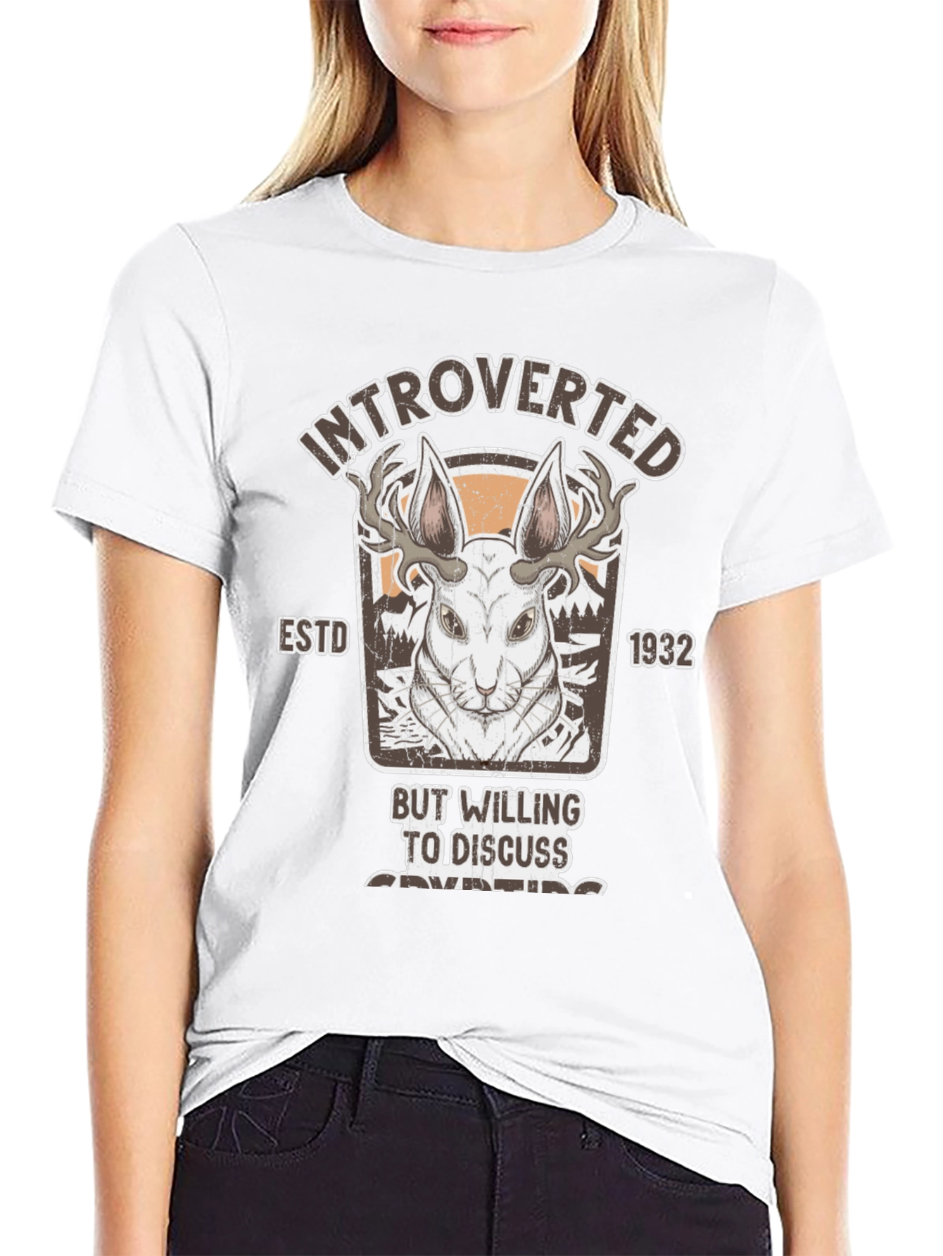 Black Introverted But Willing To Discuss Jackalope T-Shirt view 9