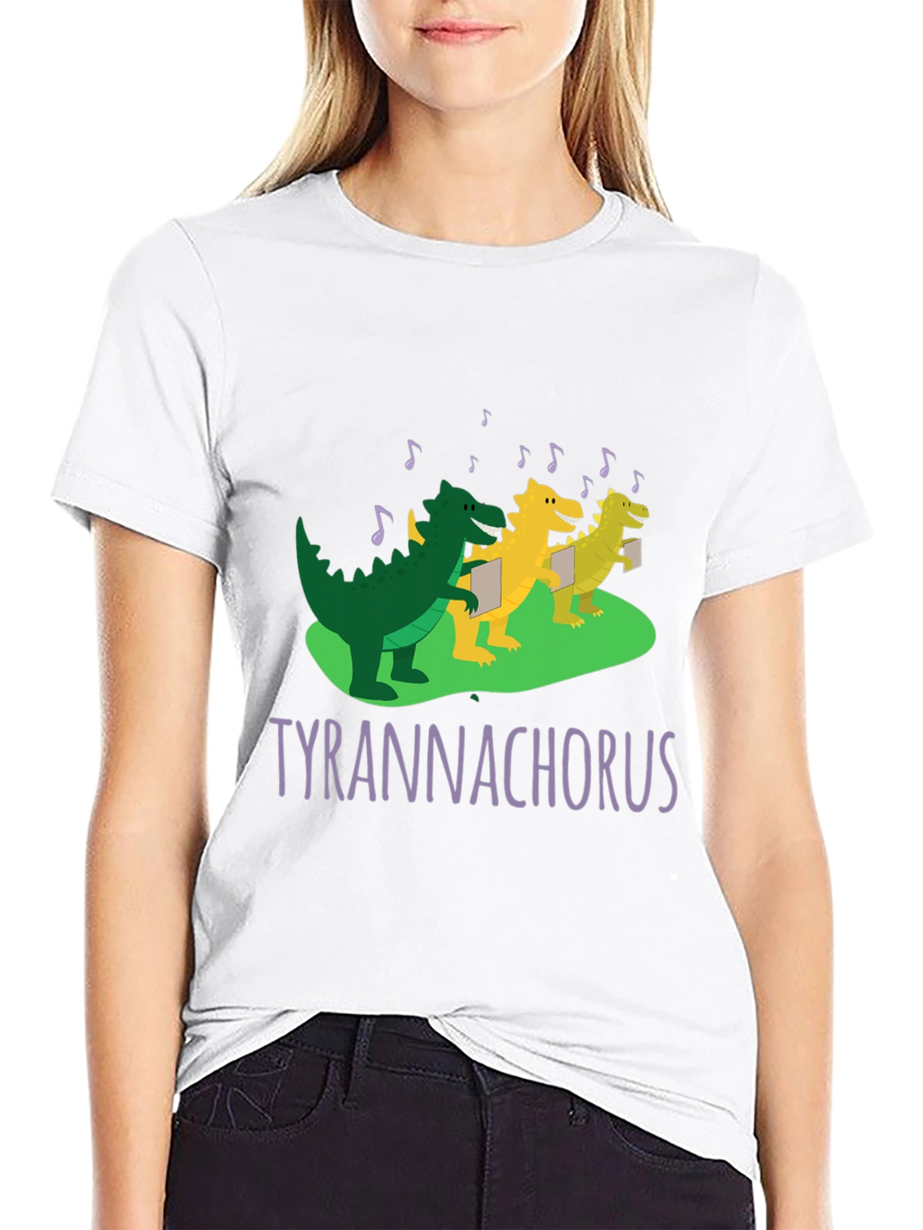 Black Tyrannachorus T-Shirt: Dinosaur Choir Tee view 9