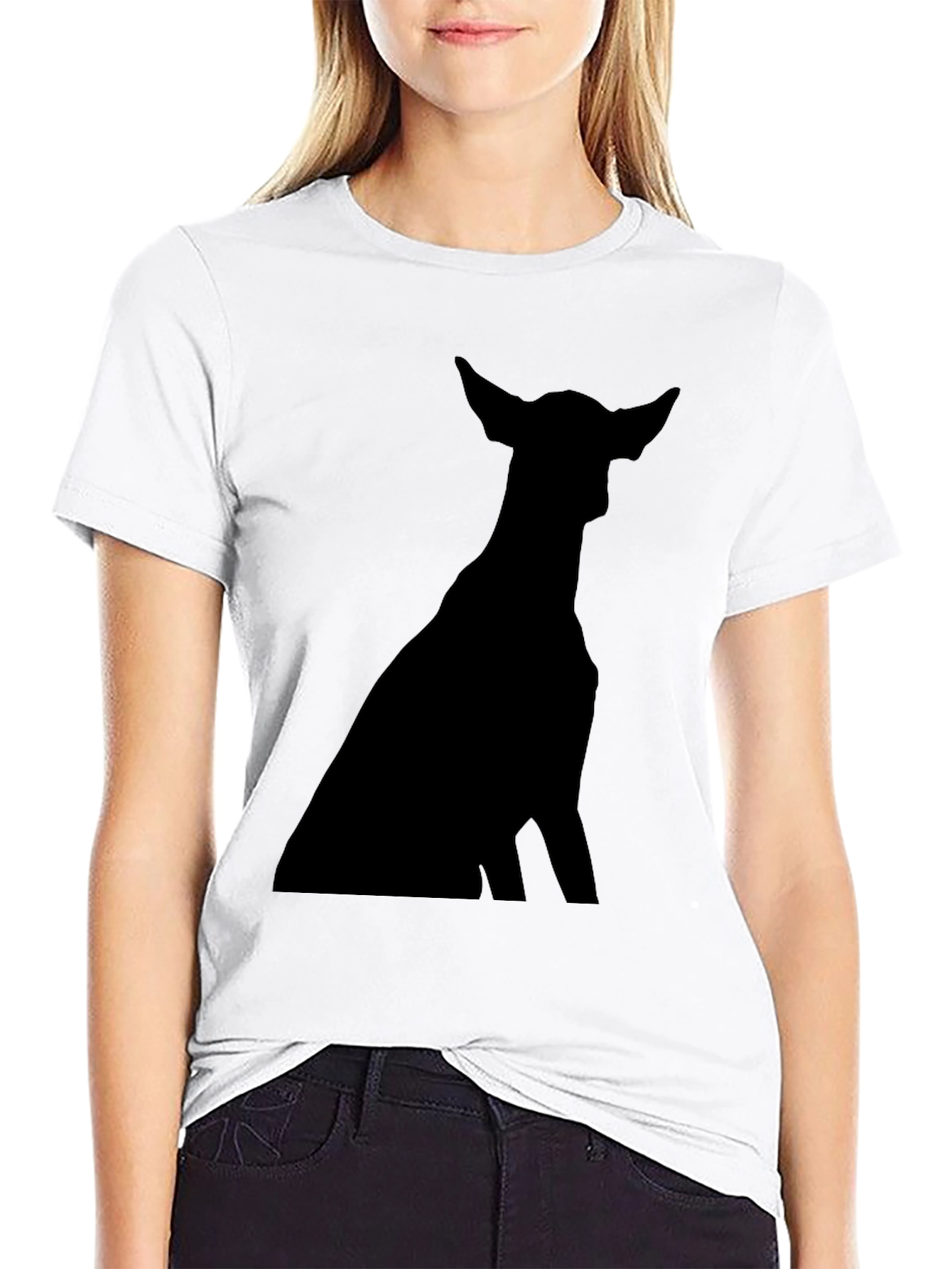 Black Dog Silhouette Black T-Shirt view 9