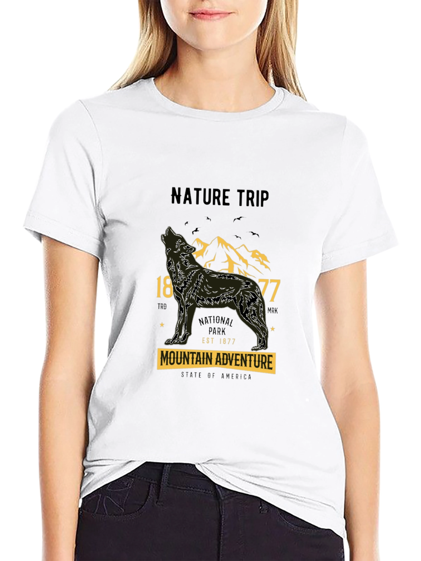 Black Nature Trip Mountain Adventure T-Shirt view 9