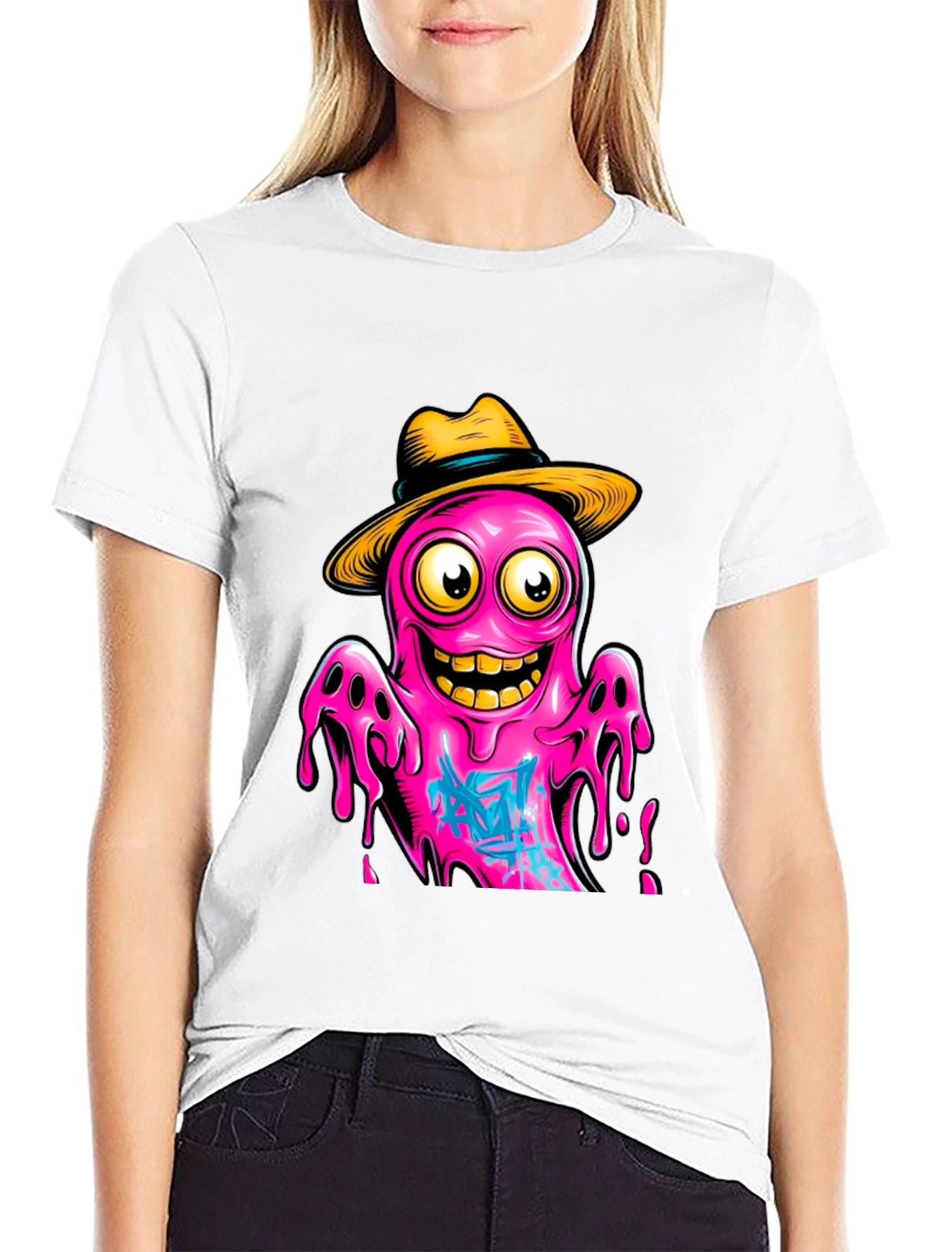 Black Cartoon Octopus T-Shirt - Funky Graphic Tee view 9