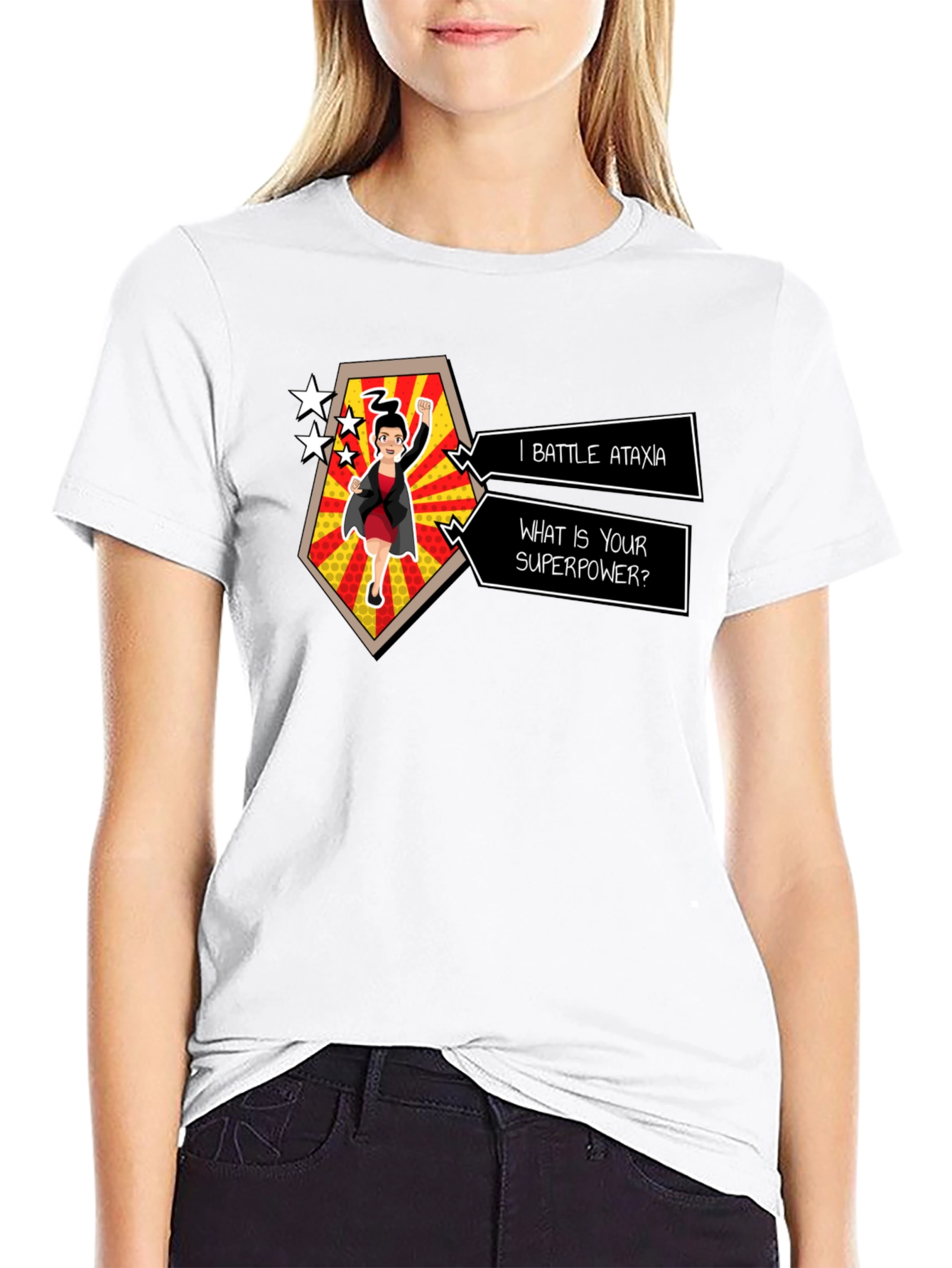 Black Ataxia Superpower Graphic Tee - Black Cotton T-Shirt view 9