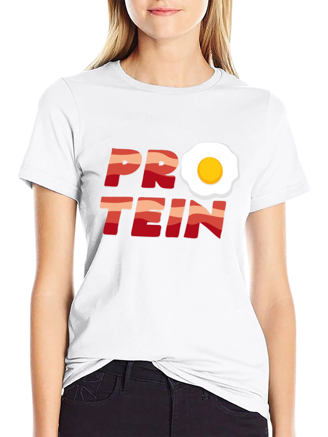 Black Protein Bacon & Egg T-Shirt - Funny Fitness Tee view 9