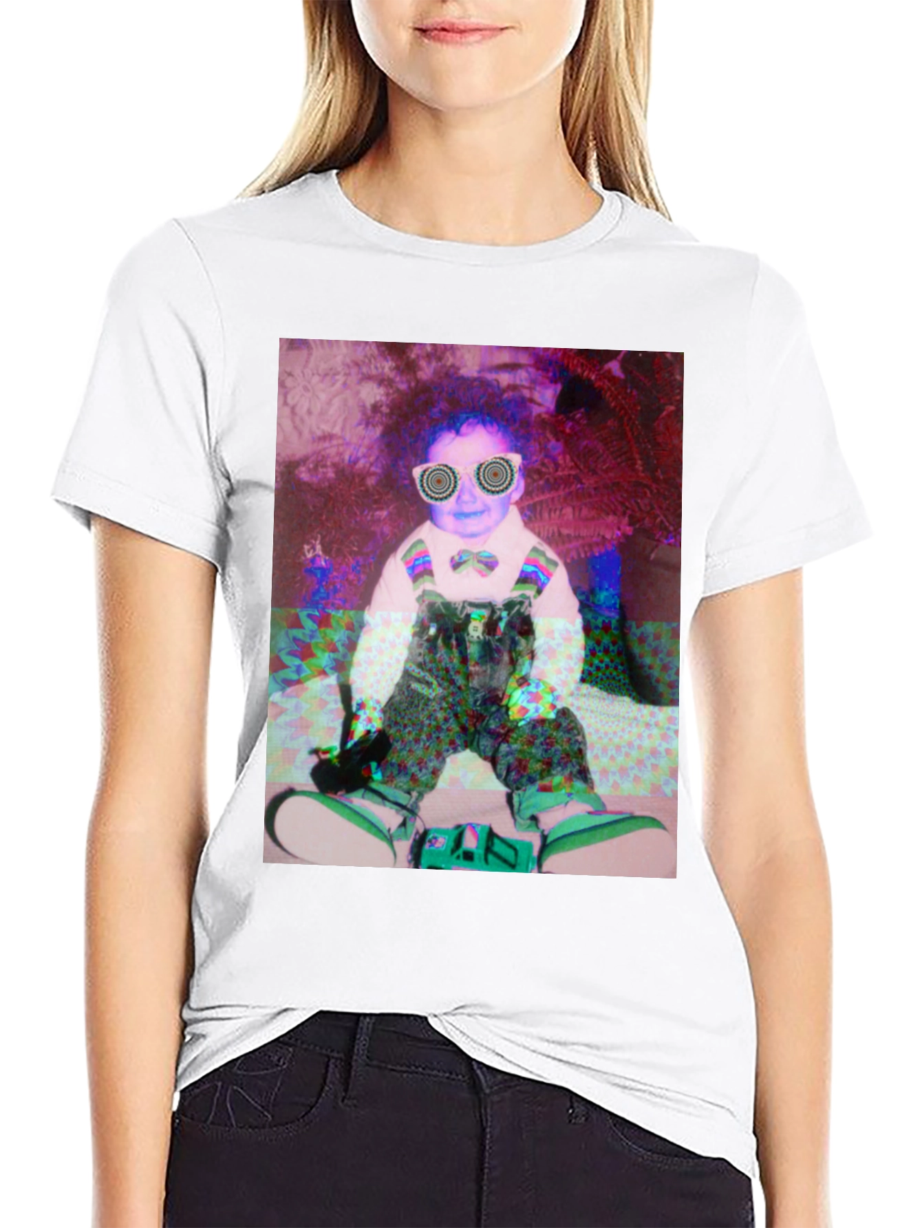 Black Psychedelic Baby Graphic Tee view 9