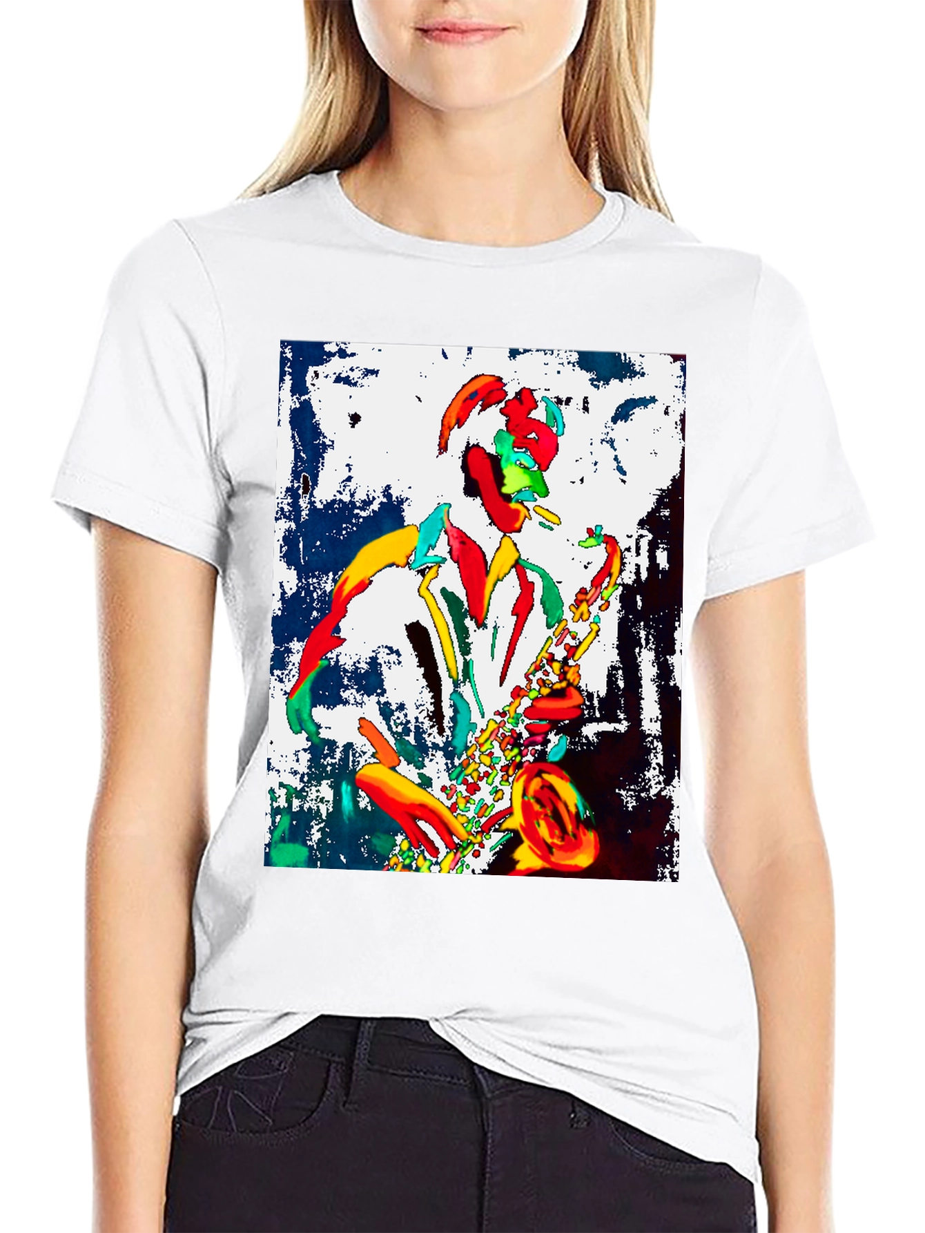 Black Jazz Musician Graphic Tee - Cool Saxophone Player Design view 9