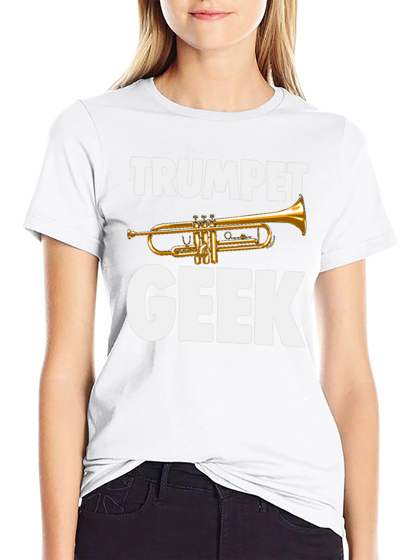 Black Trumpet Geek T-Shirt - Band Instrument Tee view 9