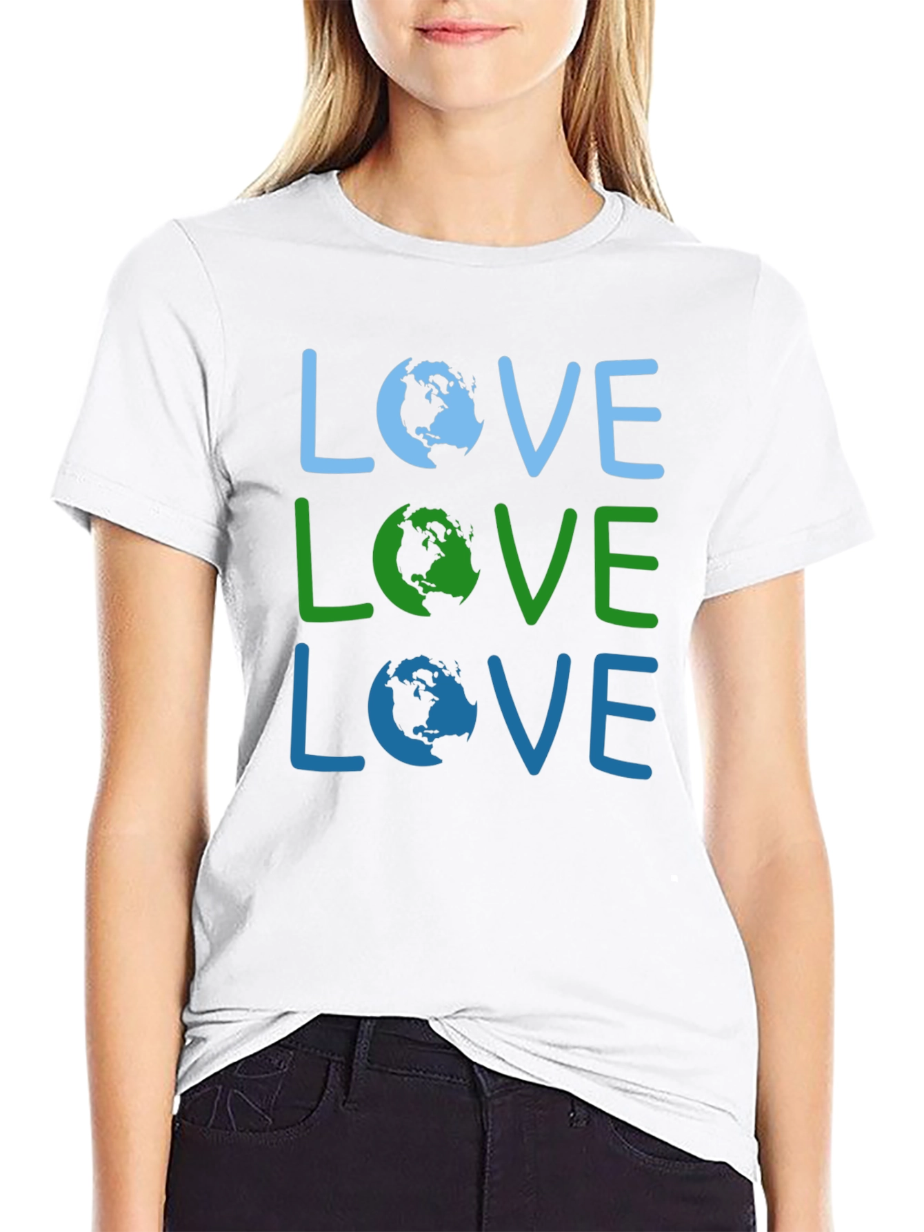 Black Love Earth Graphic Tee - Environmental Awareness Shirt view 9