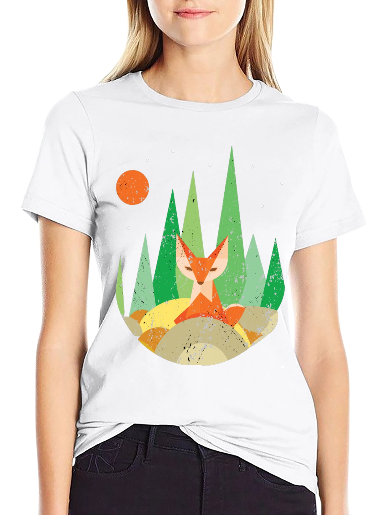 Black Forest Fox Graphic Tee - Unisex Black T-Shirt view 9