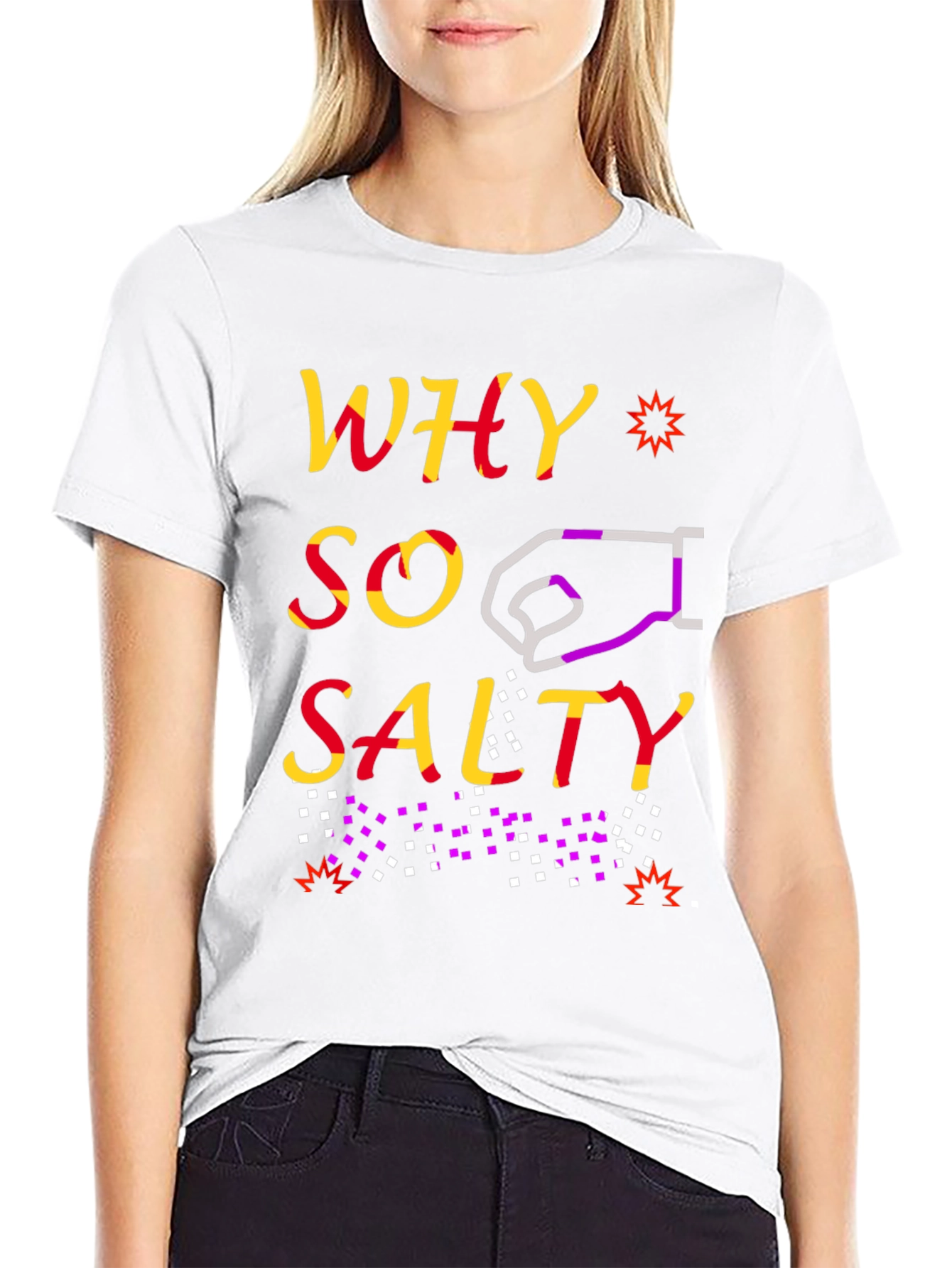 Black Why So Salty Graphic Tee - Trendy & Unique view 9