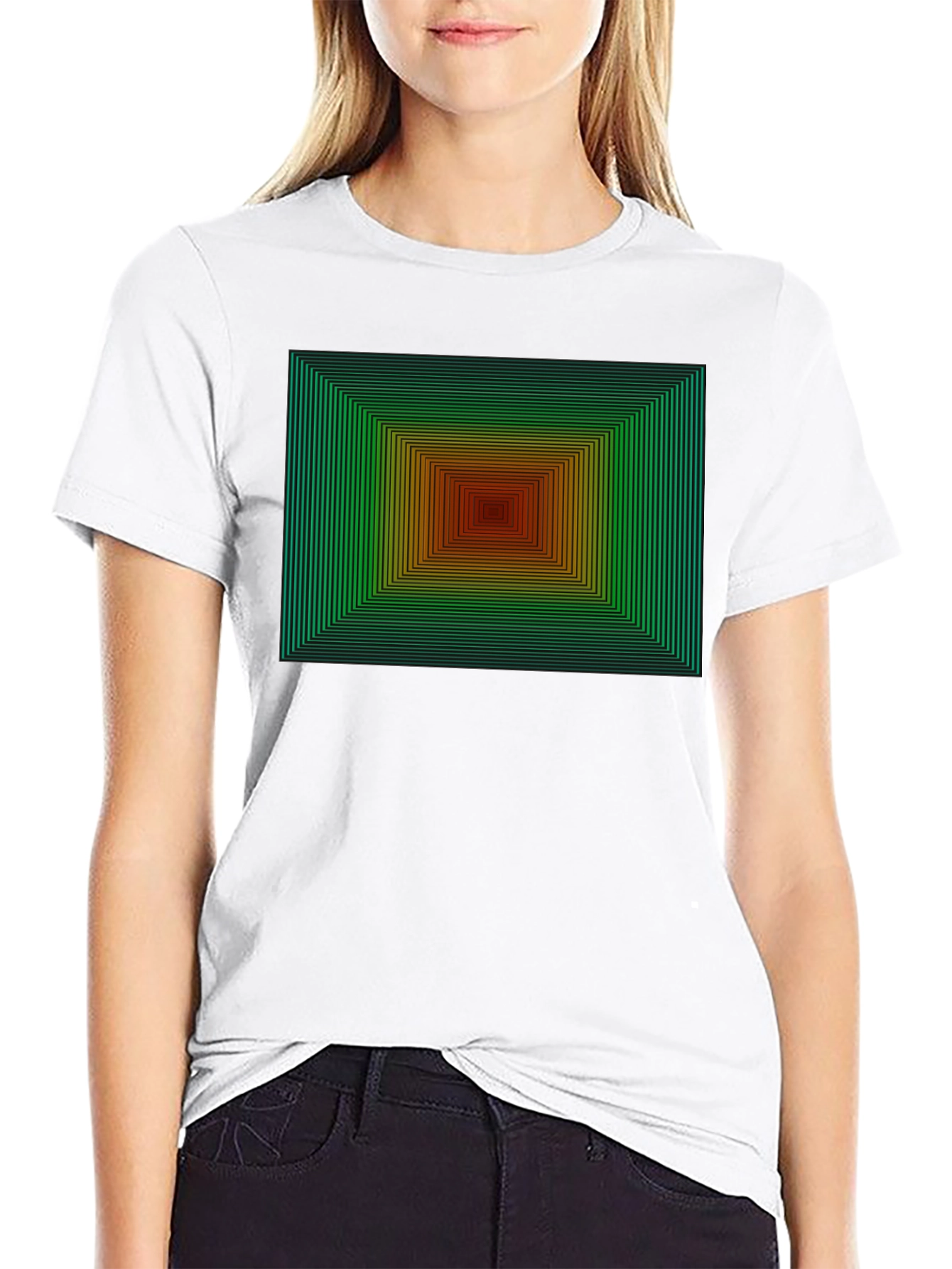 Black Geometric Gradient T-Shirt view 9