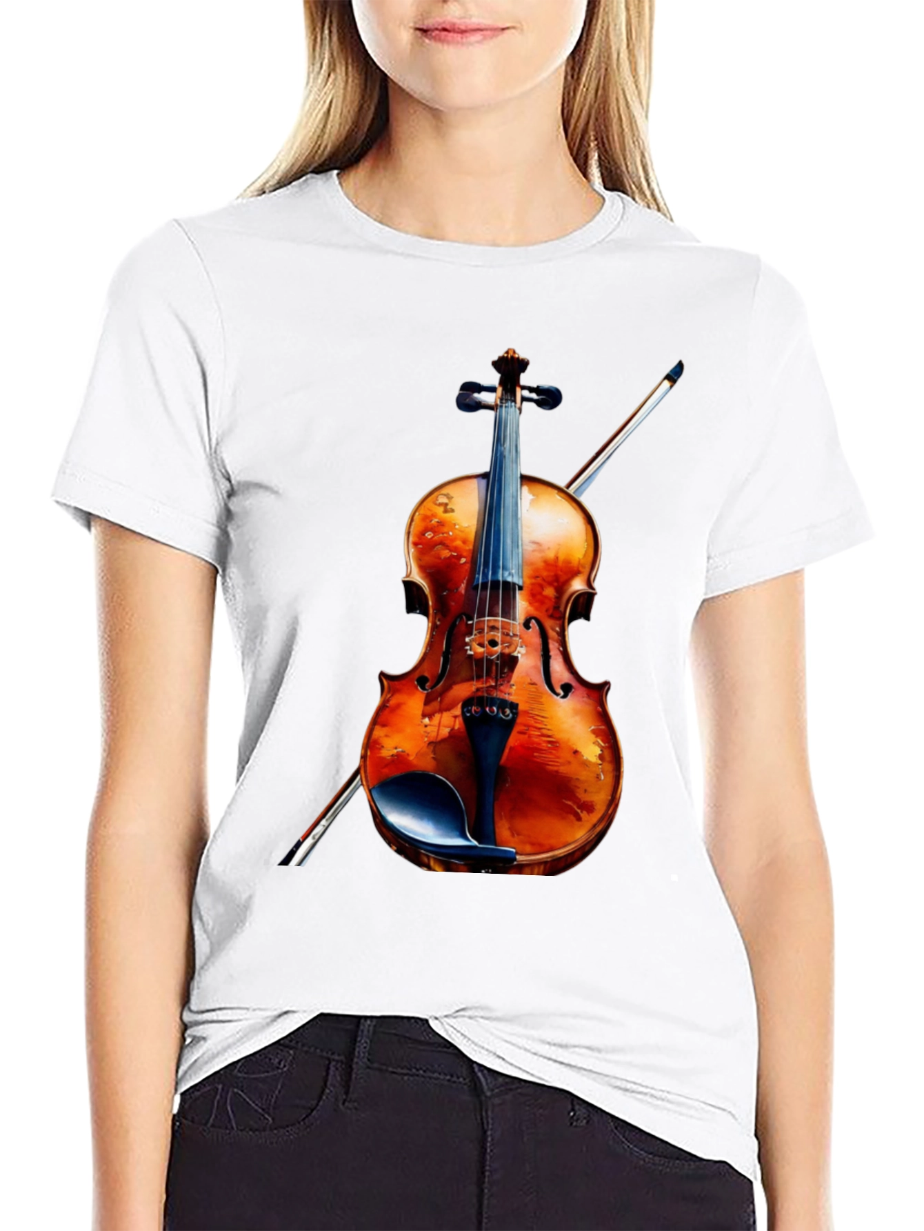Black Violin Graphic Tee - Musical Instrument Shirt view 9