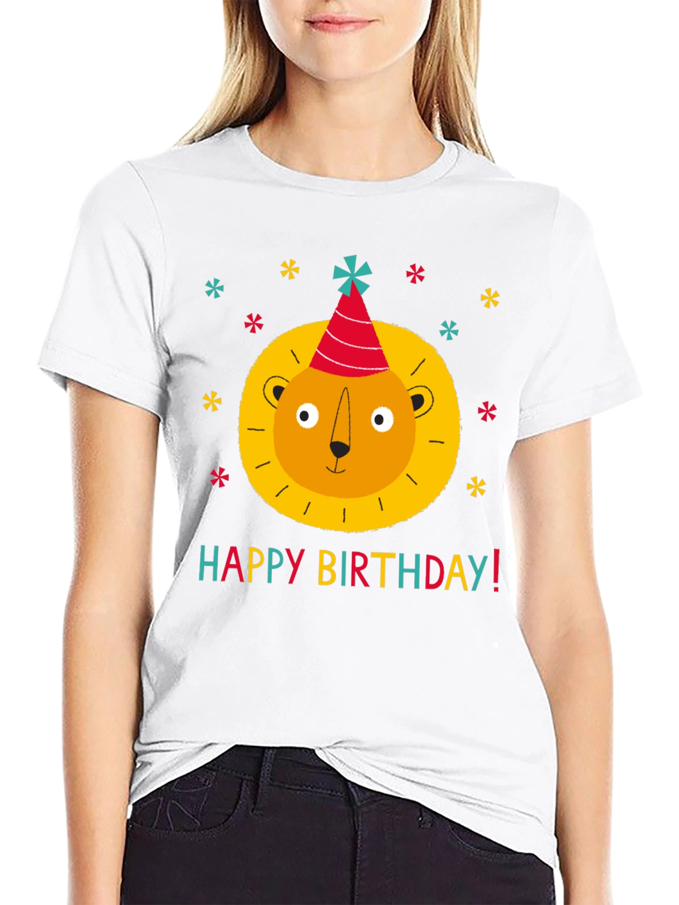 Black Birthday Lion T-Shirt - Fun Party Tee view 9