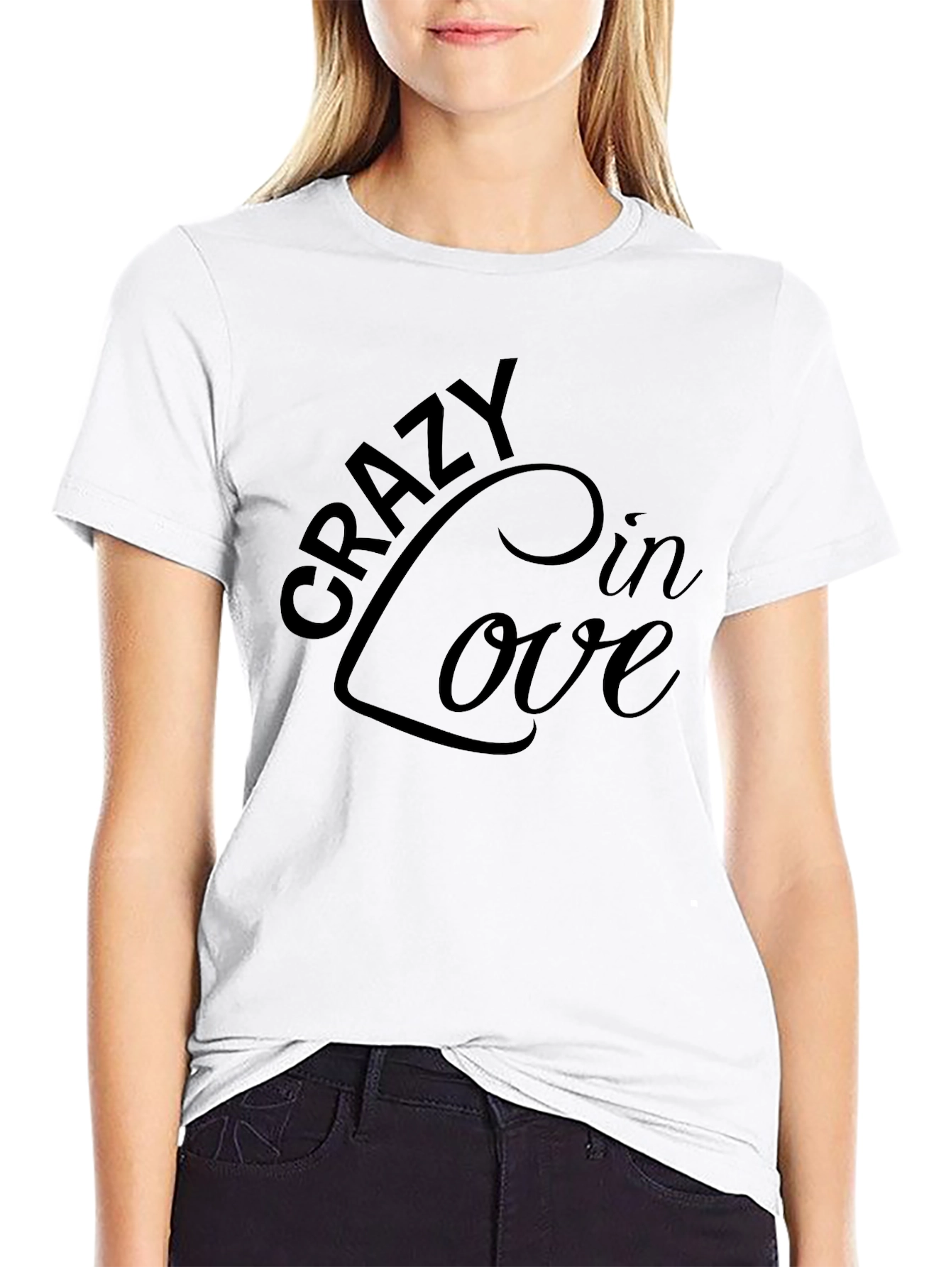 Black Crazy In Love T-Shirt - Stylish Graphic Tee view 9