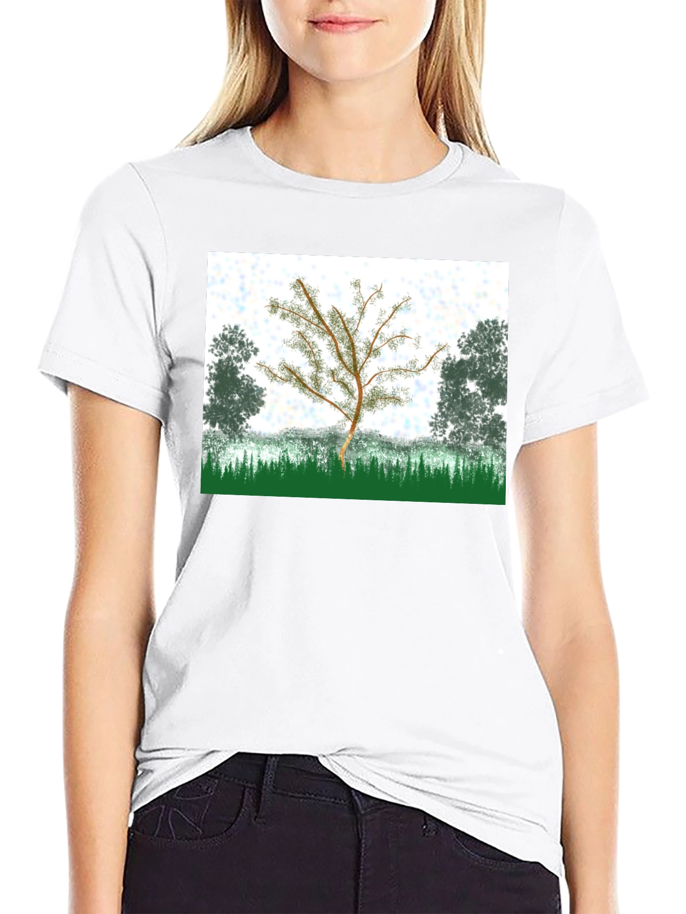 Black Nature Tree Graphic T-Shirt - Black view 9