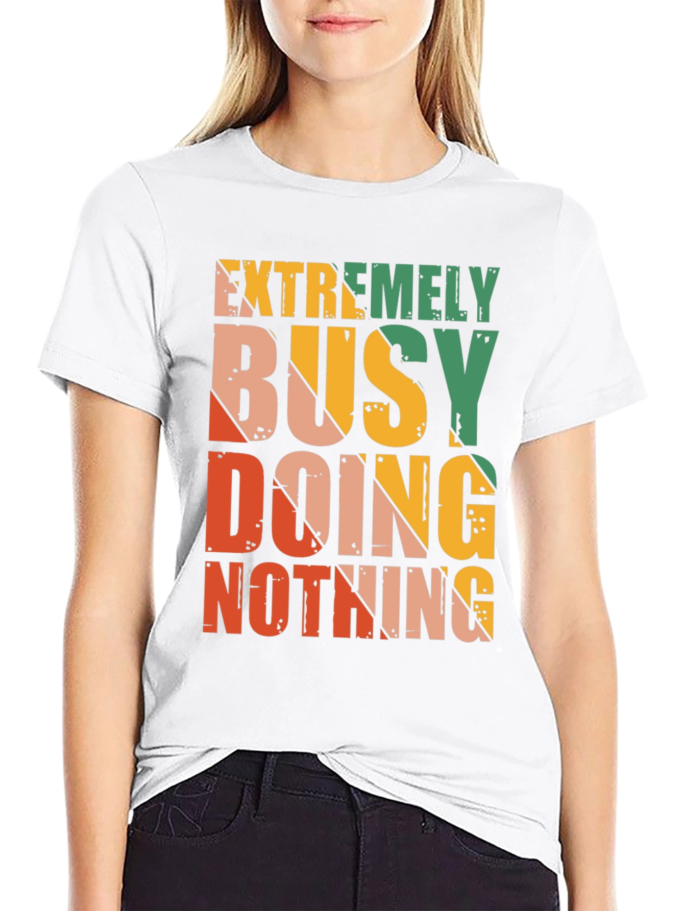 Black Extremely Busy Doing Nothing Graphic Tee view 9