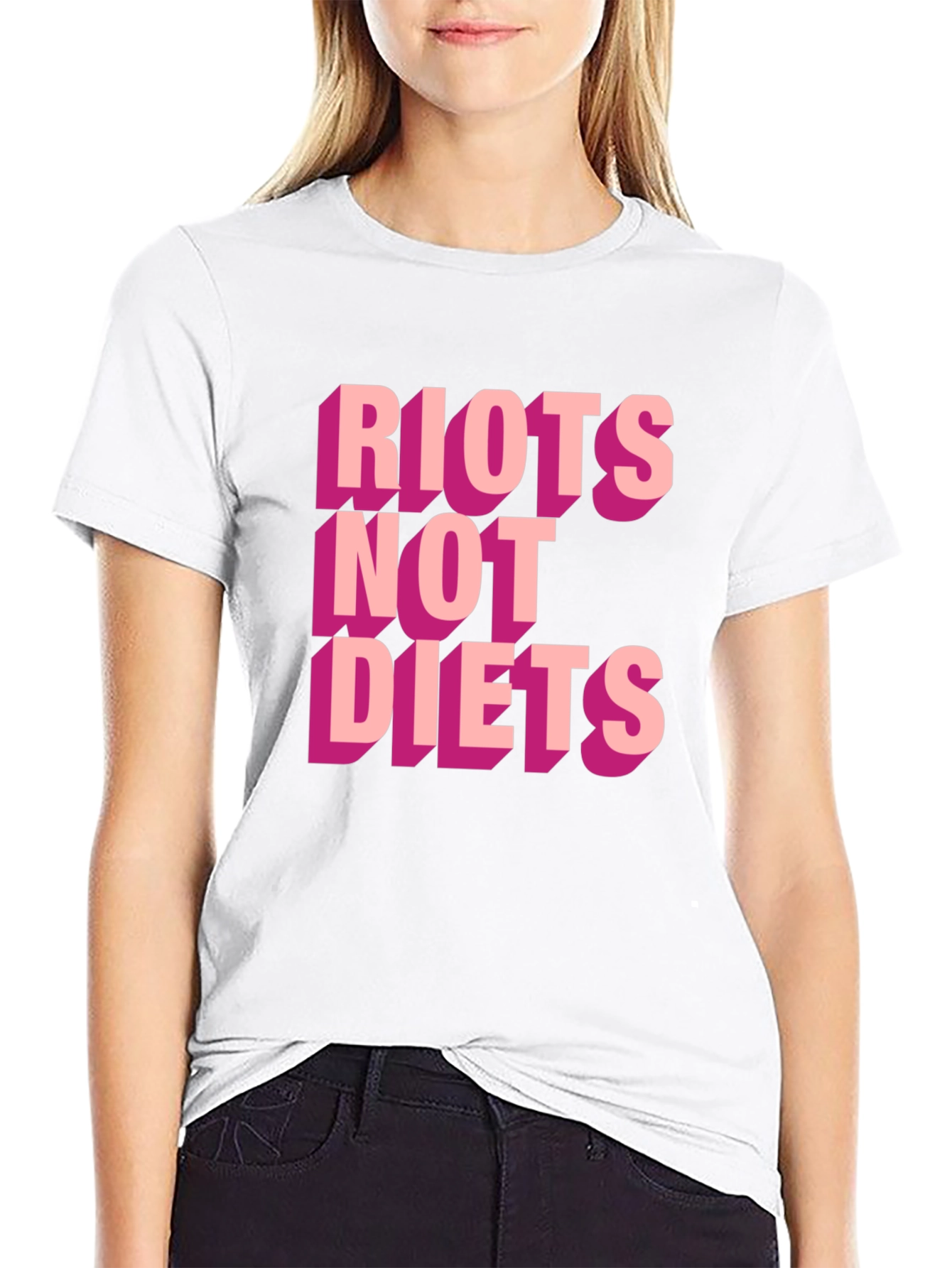 Black Riots Not Diets Graphic Tee view 9