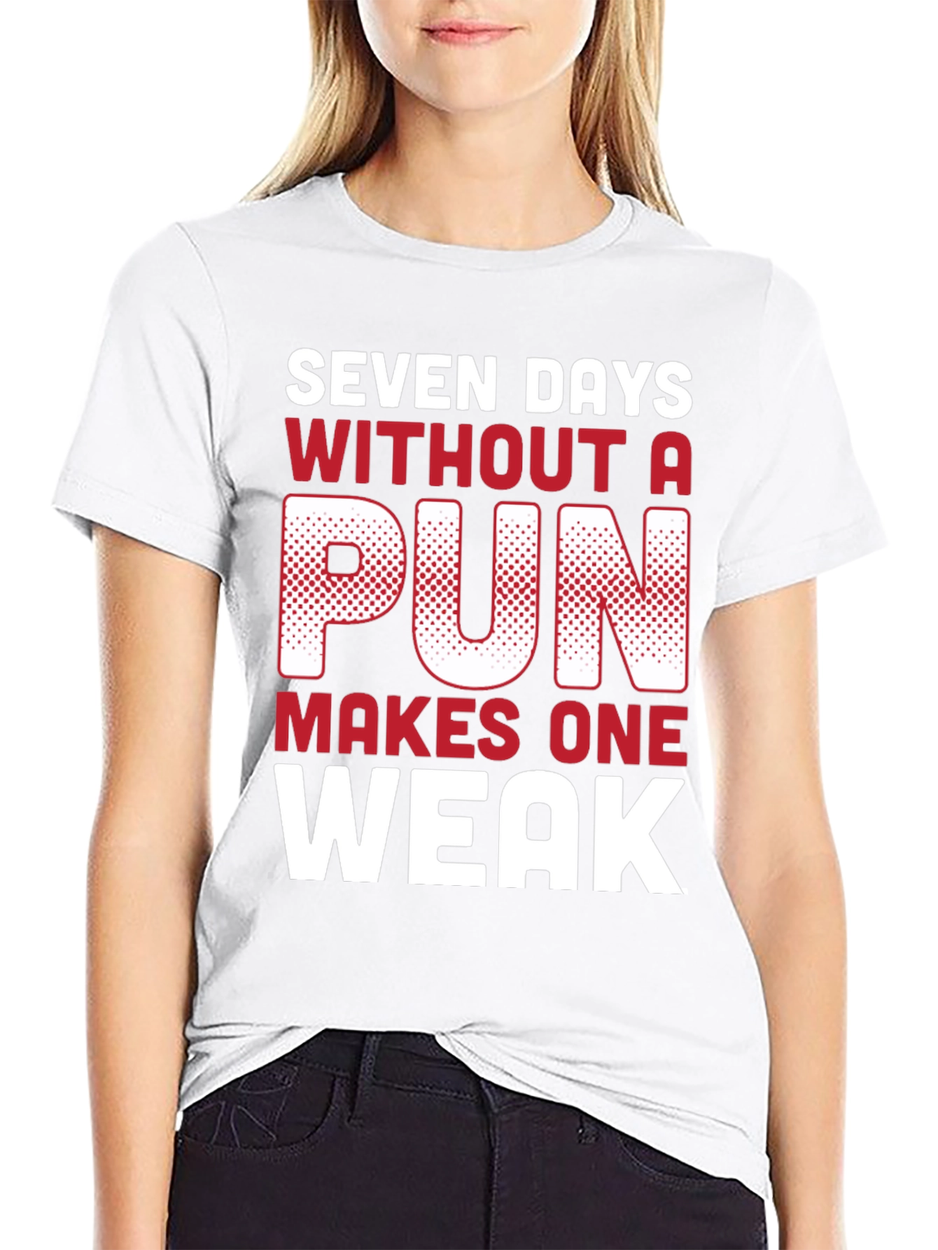 Black Funny Pun T-Shirt - Seven Days Without A Pun view 9