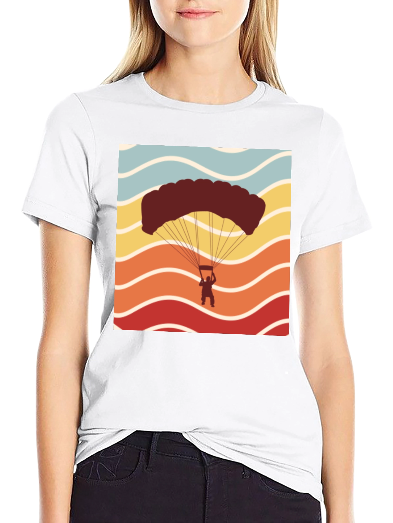 Black Retro Skydiving T-Shirt - Adventure Seeker Tee view 9
