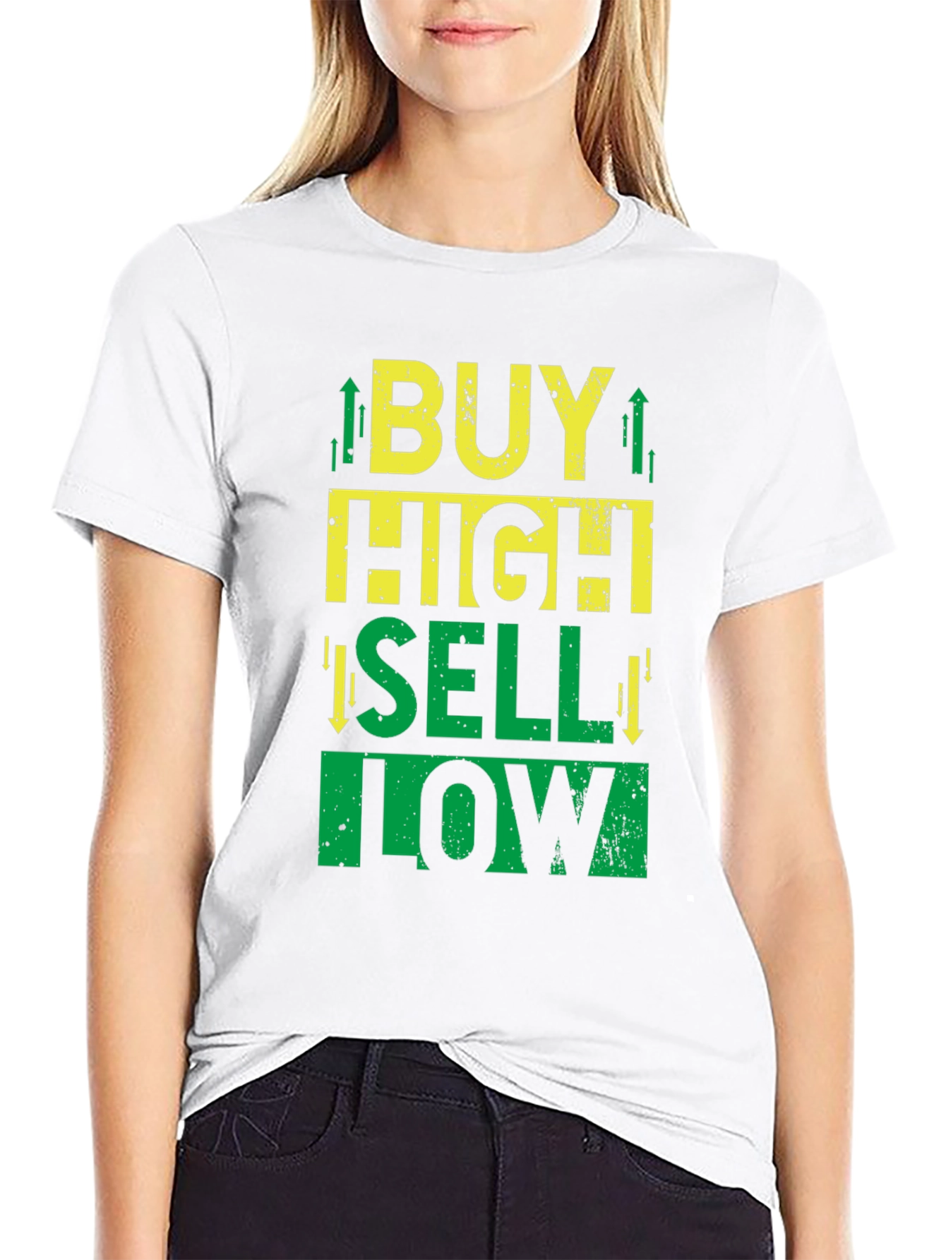 Black Buy High Sell Low T-Shirt - Stock Market Trader Tee view 9