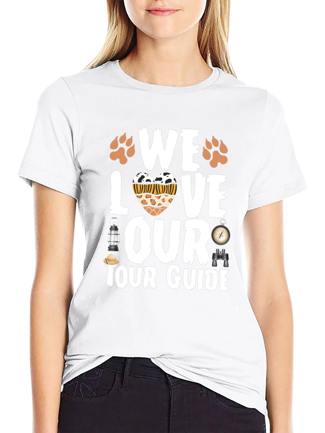 Black Safari Tour Guide Love Graphic Tee view 9